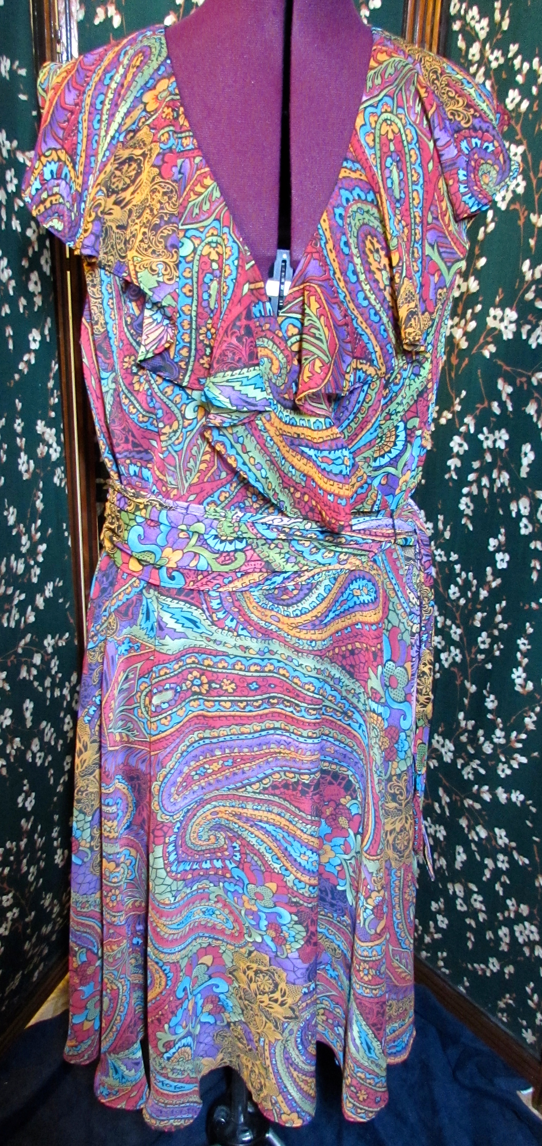 R & K Originals Paisley Print Dress Size 12