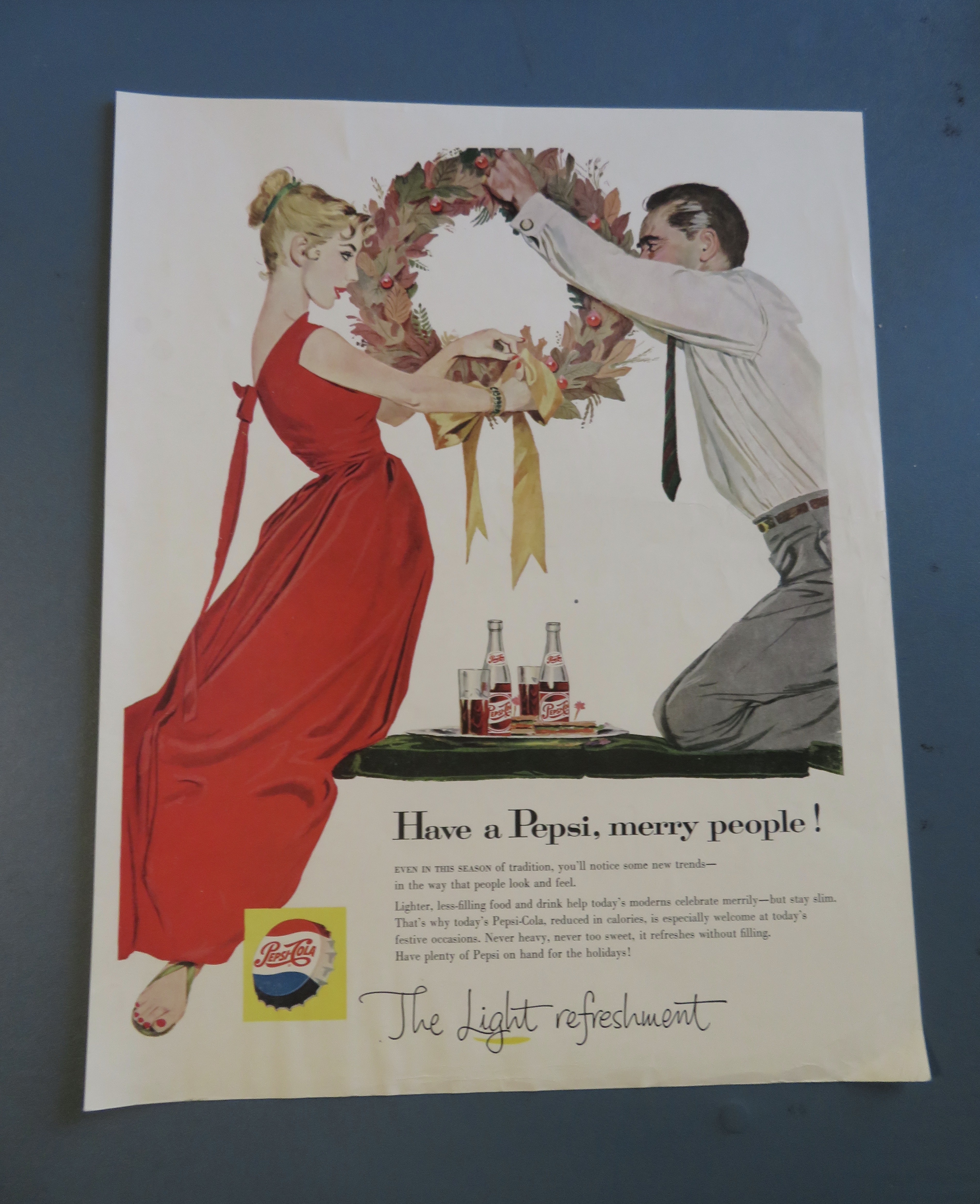 1957 Pepsi-Cola (Pepsi) with Couple Hanging A Wreath