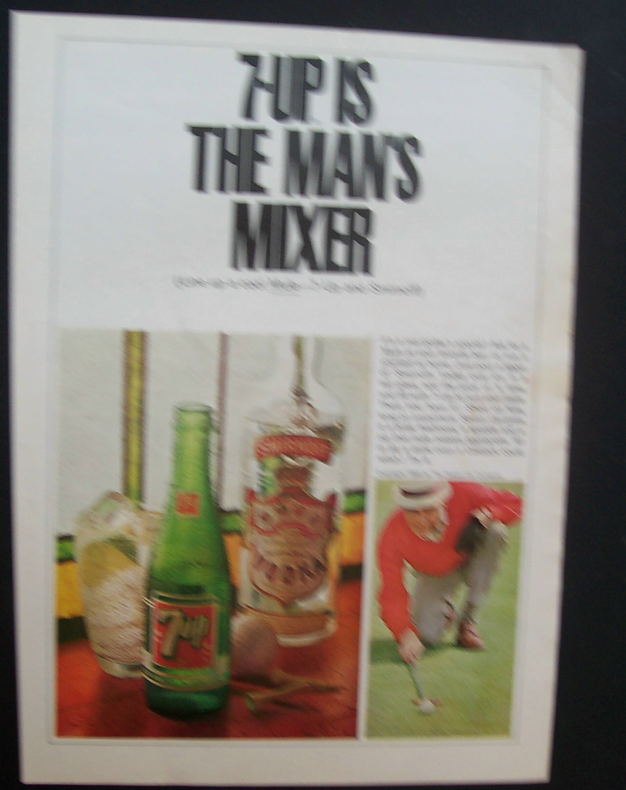 1965 Seven Up (7 Up) Soda with a Man Golfing