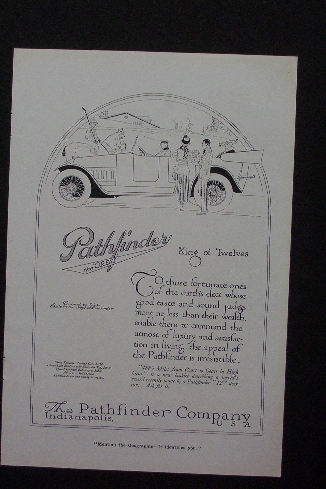 1916 The Pathfinder Company with a Pathfinder the Great