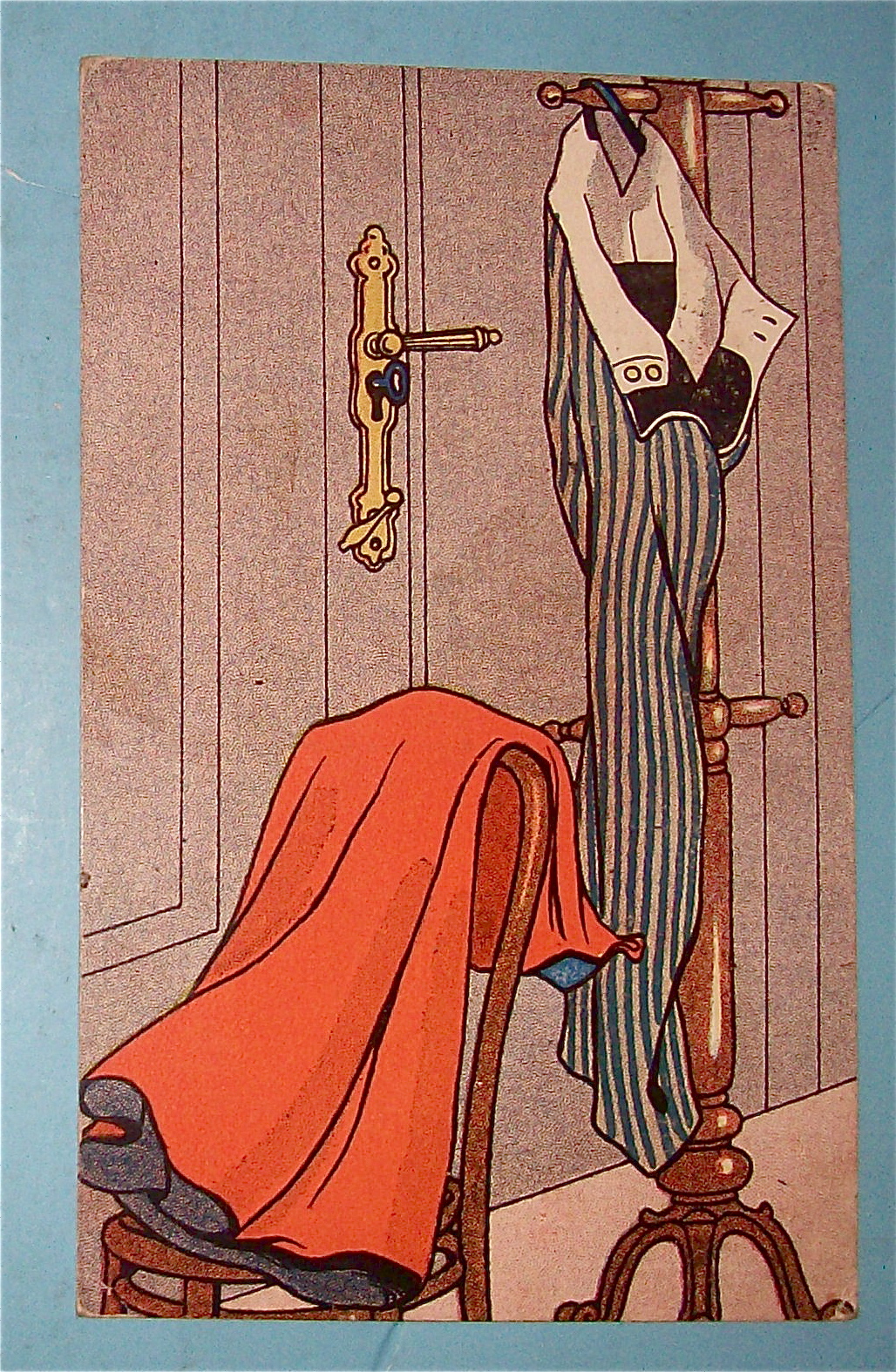 Behind Closed Doors Postcard