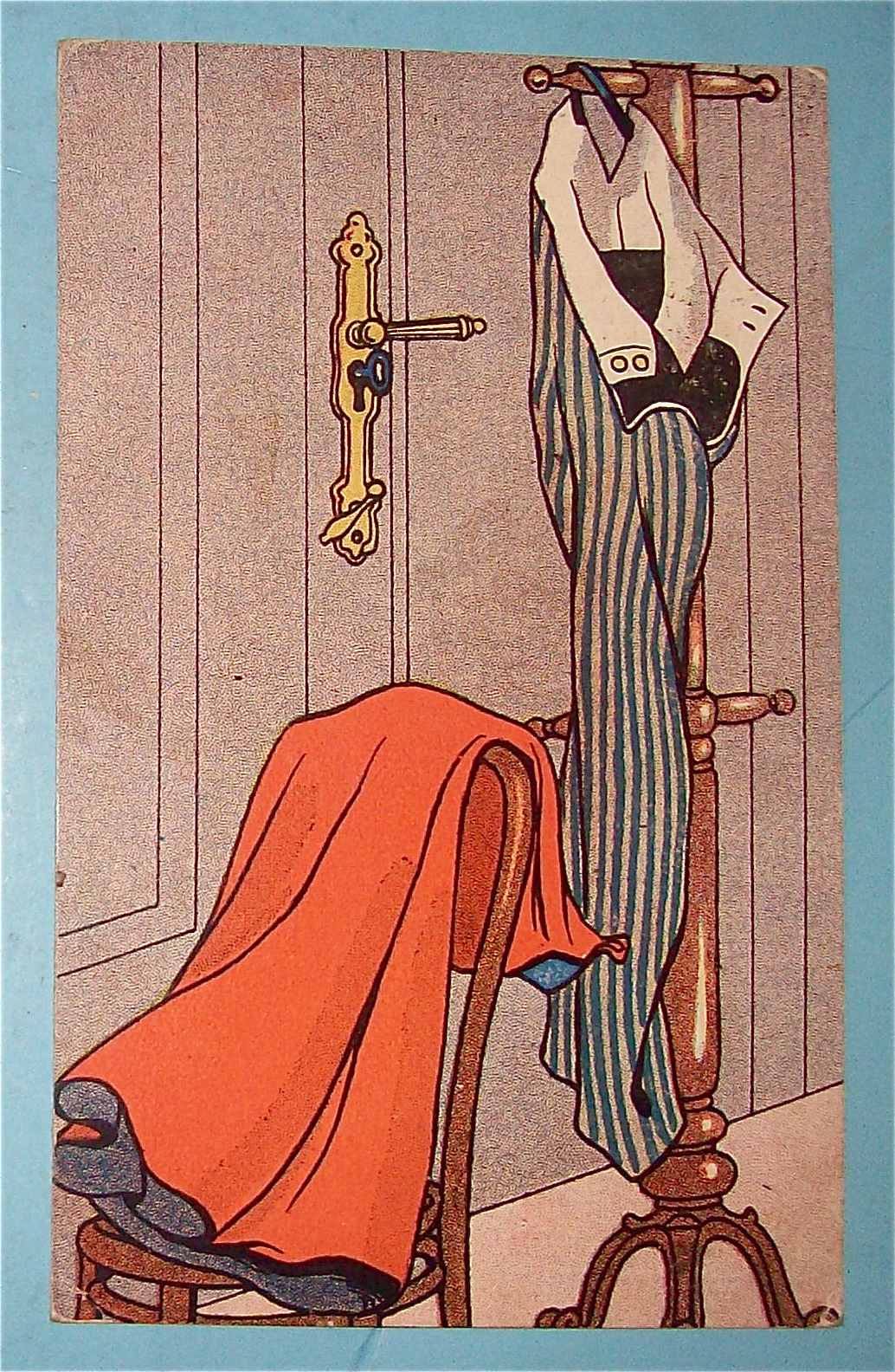Behind Closed Doors Postcard