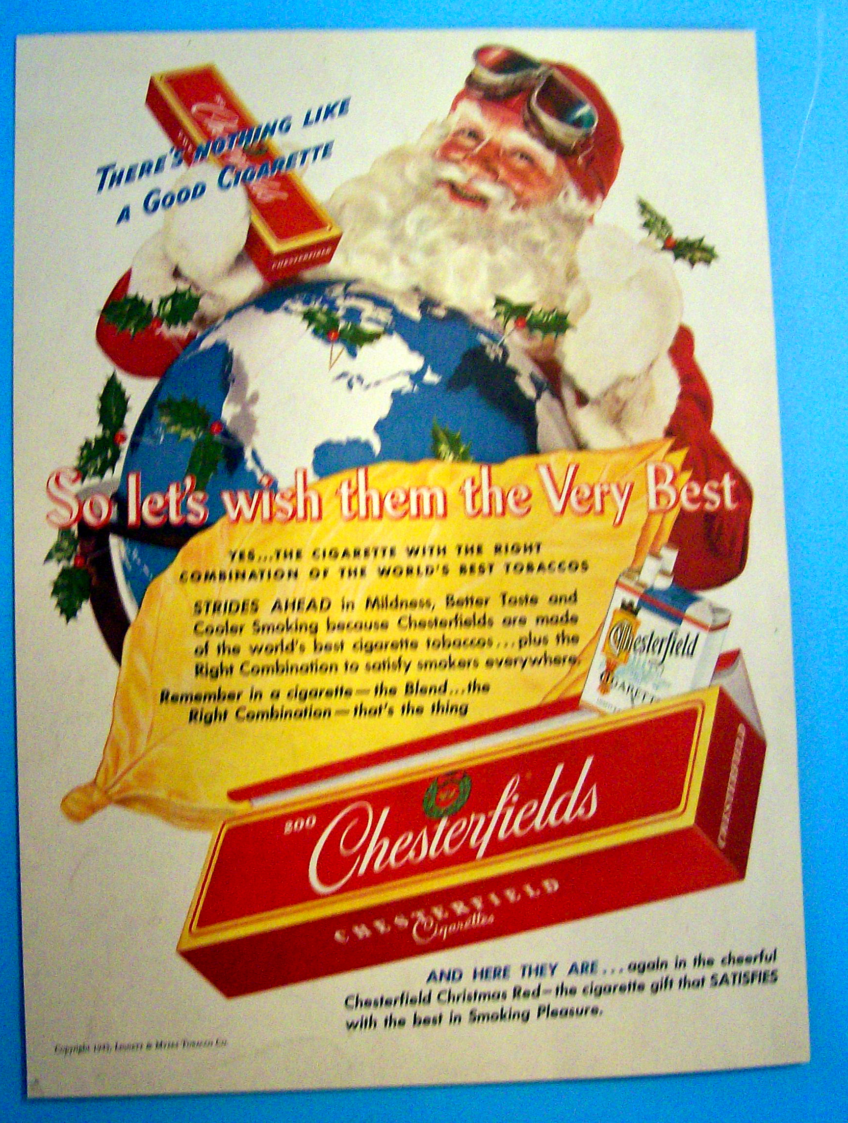 1943 Chesterfield Cigarettes with Santa Claus