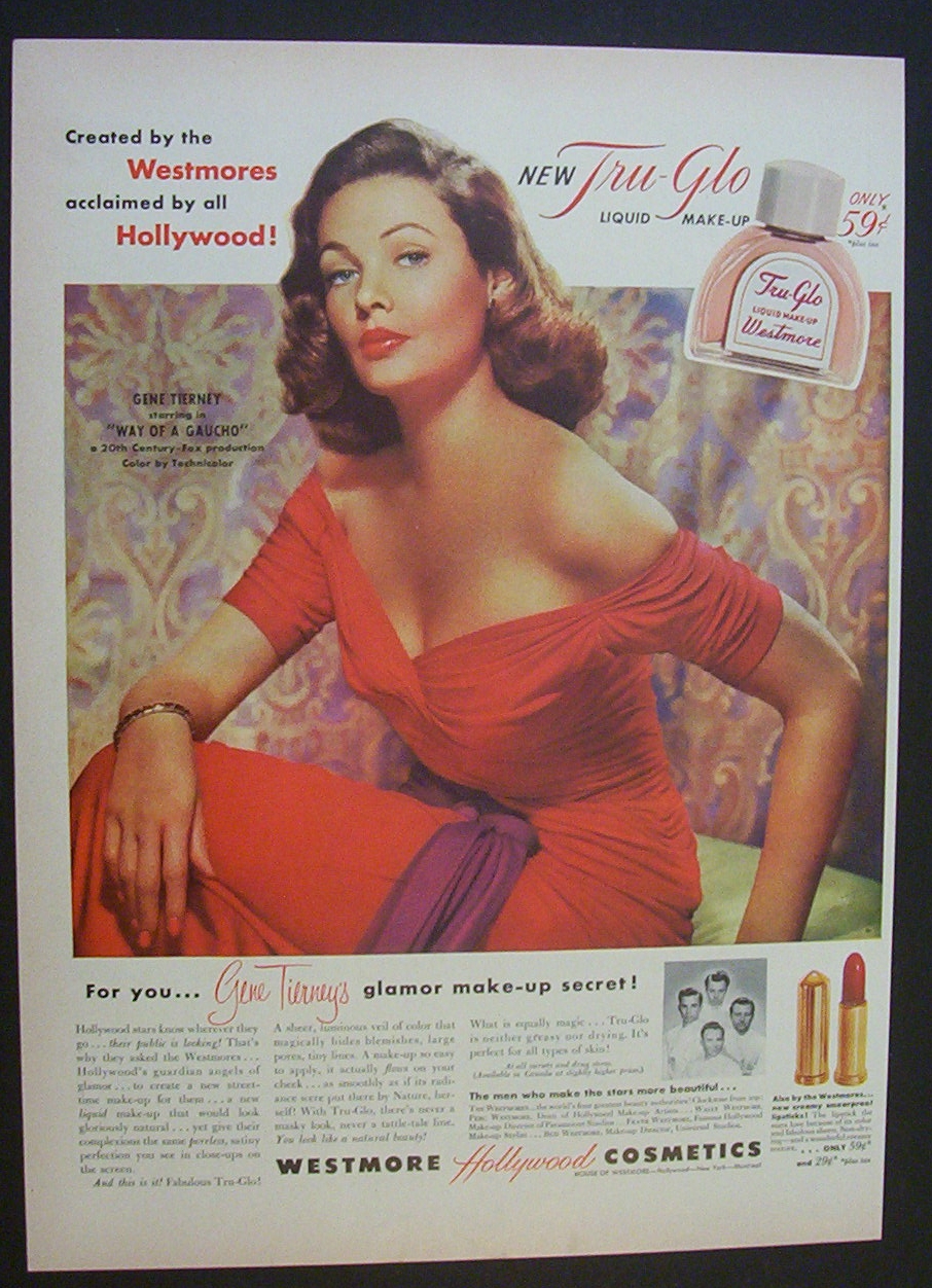 1952  Westmore  Cosmetics  with  Gene  Tierney