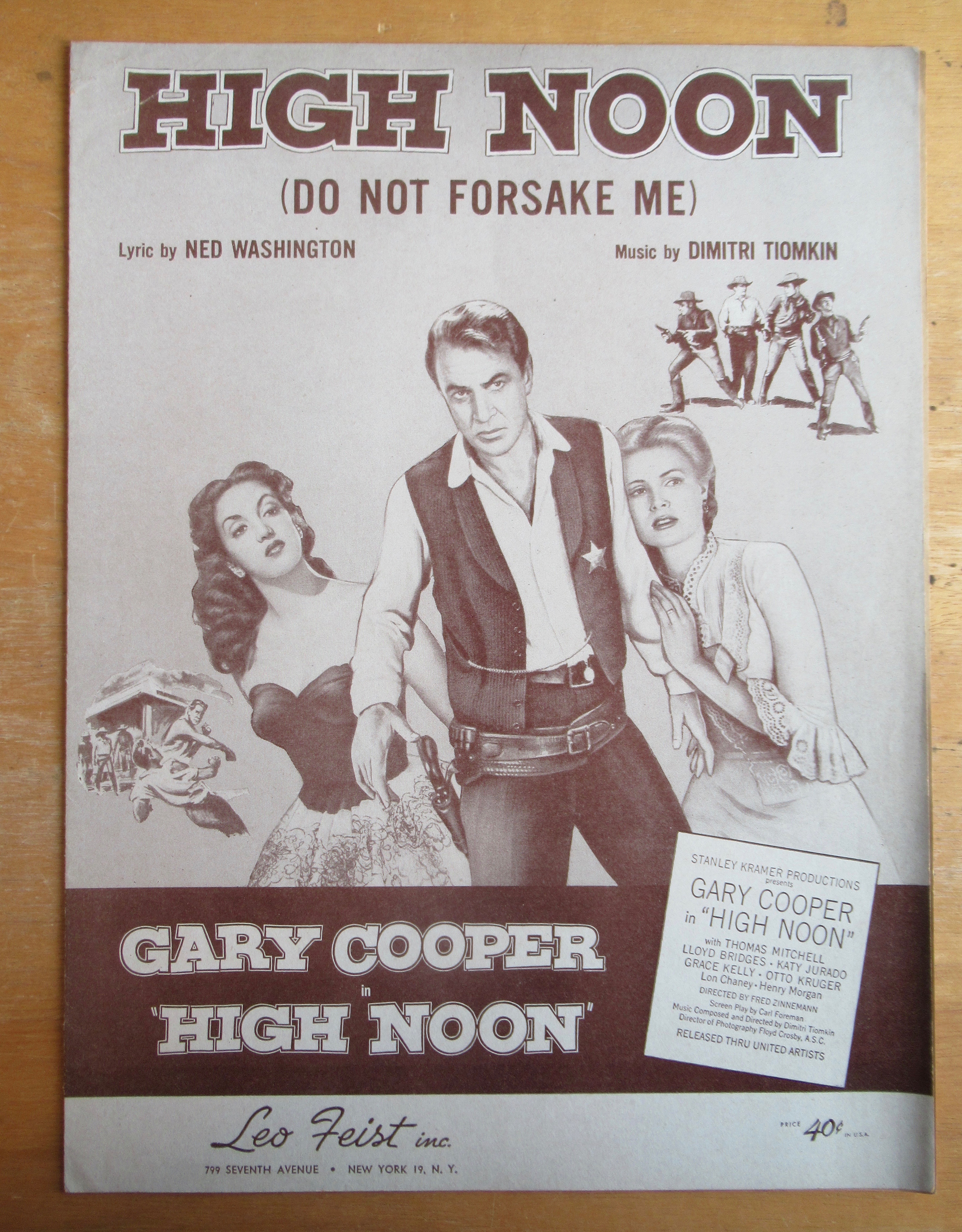 Sheet Music For 1952 High Noon (Do Not Forsake Me)