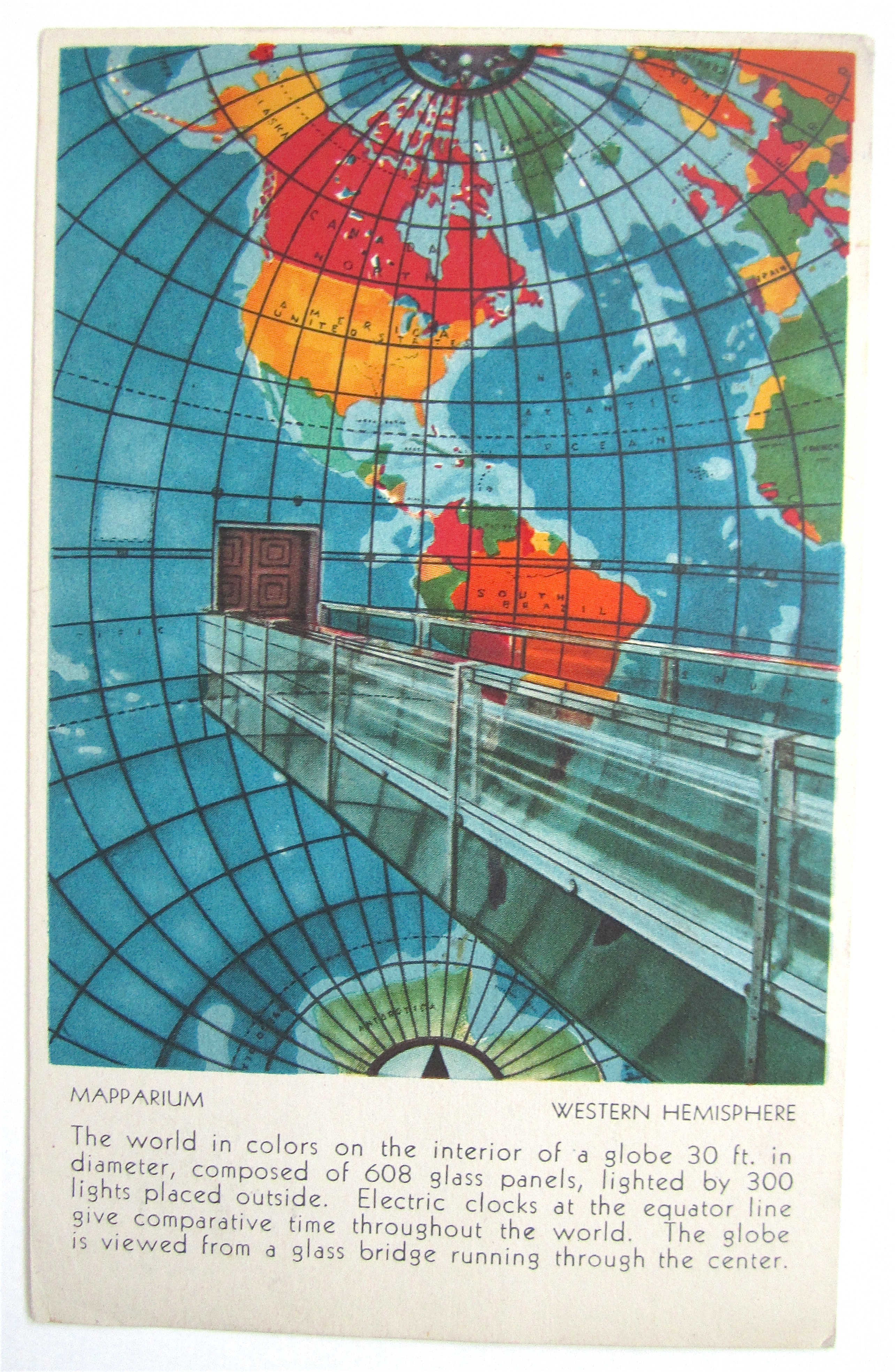 Mapparium, Western Hemisphere Postcard