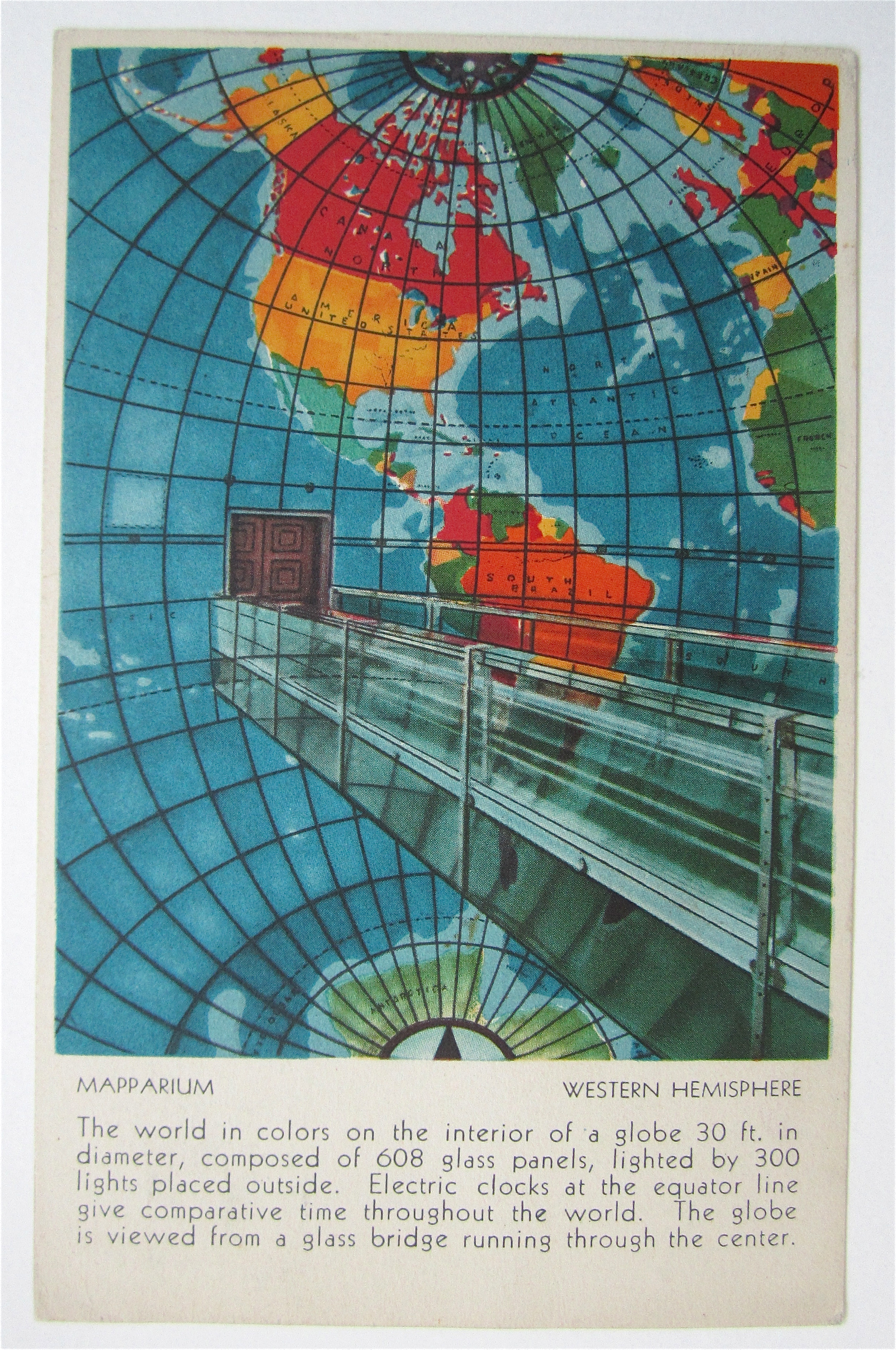 Mapparium, Western Hemisphere Postcard