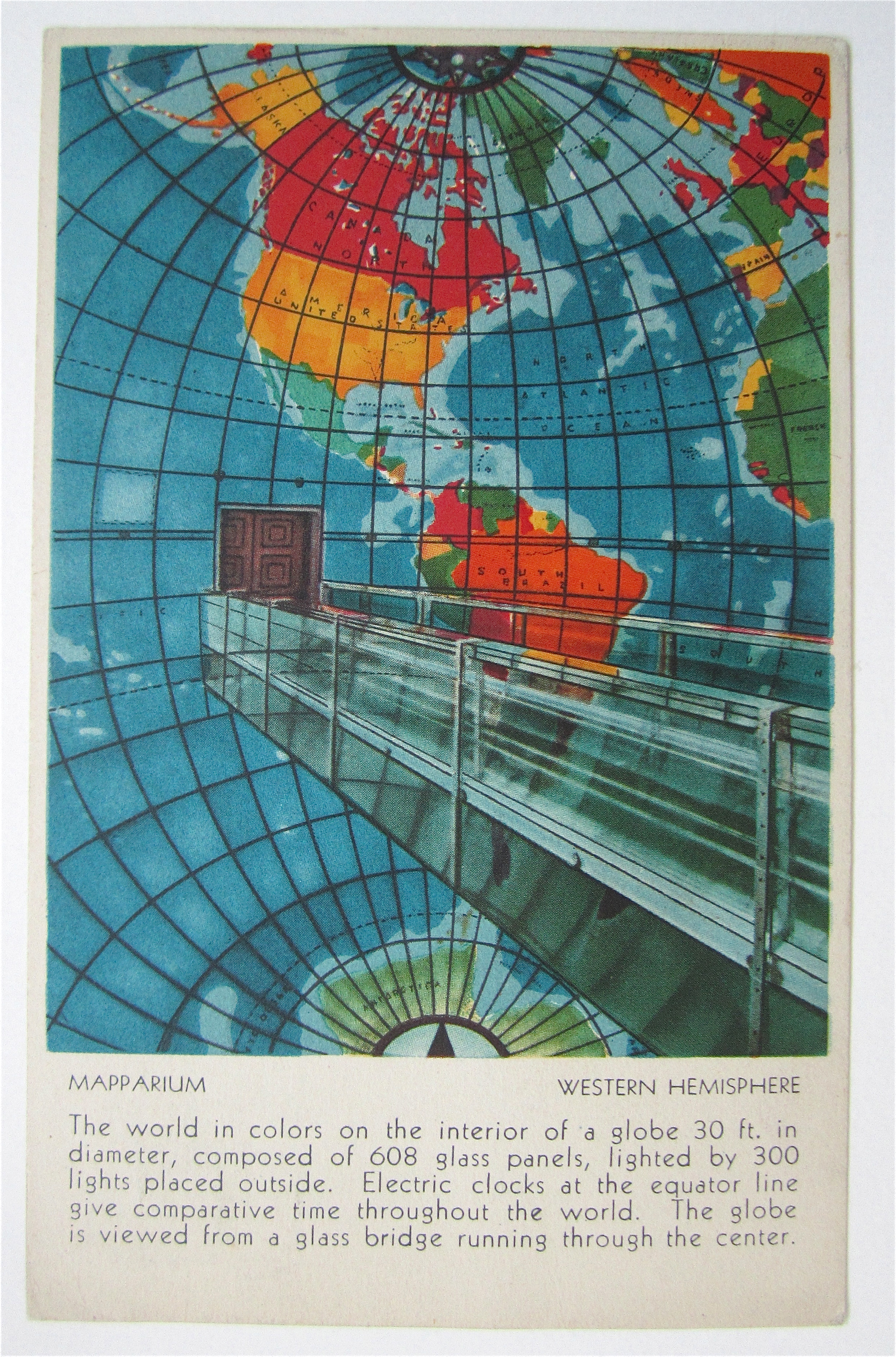 Mapparium, Western Hemisphere Postcard