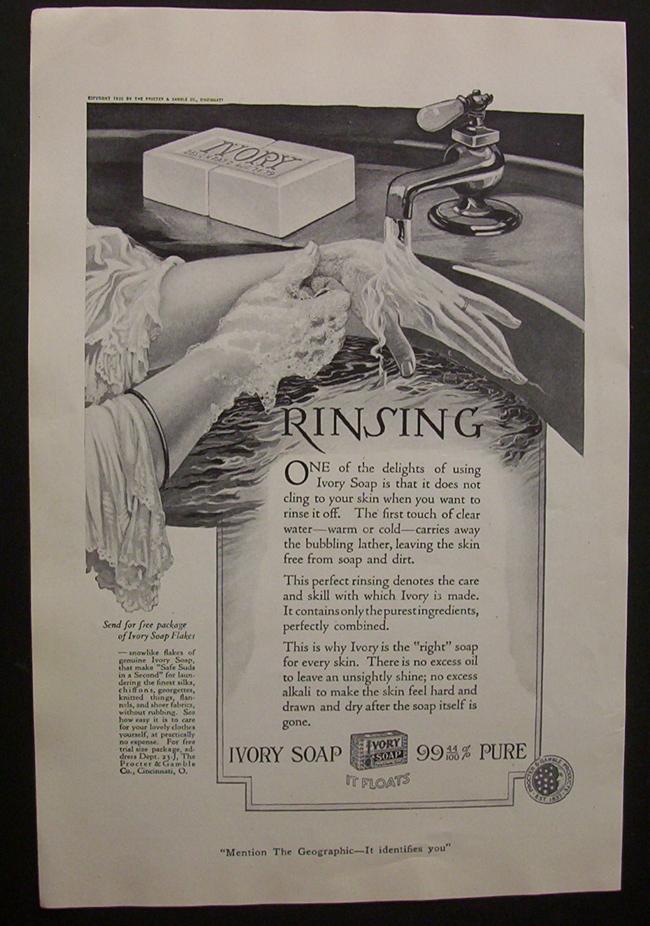 1920 Ivory Soap with Person Washing Their Hands