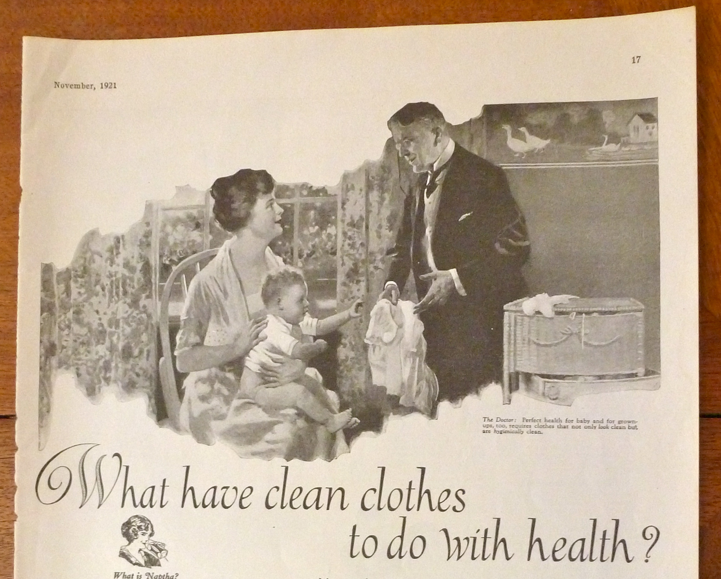 1921 Fels Naptha Soap w/ Woman Holding Child & Talking