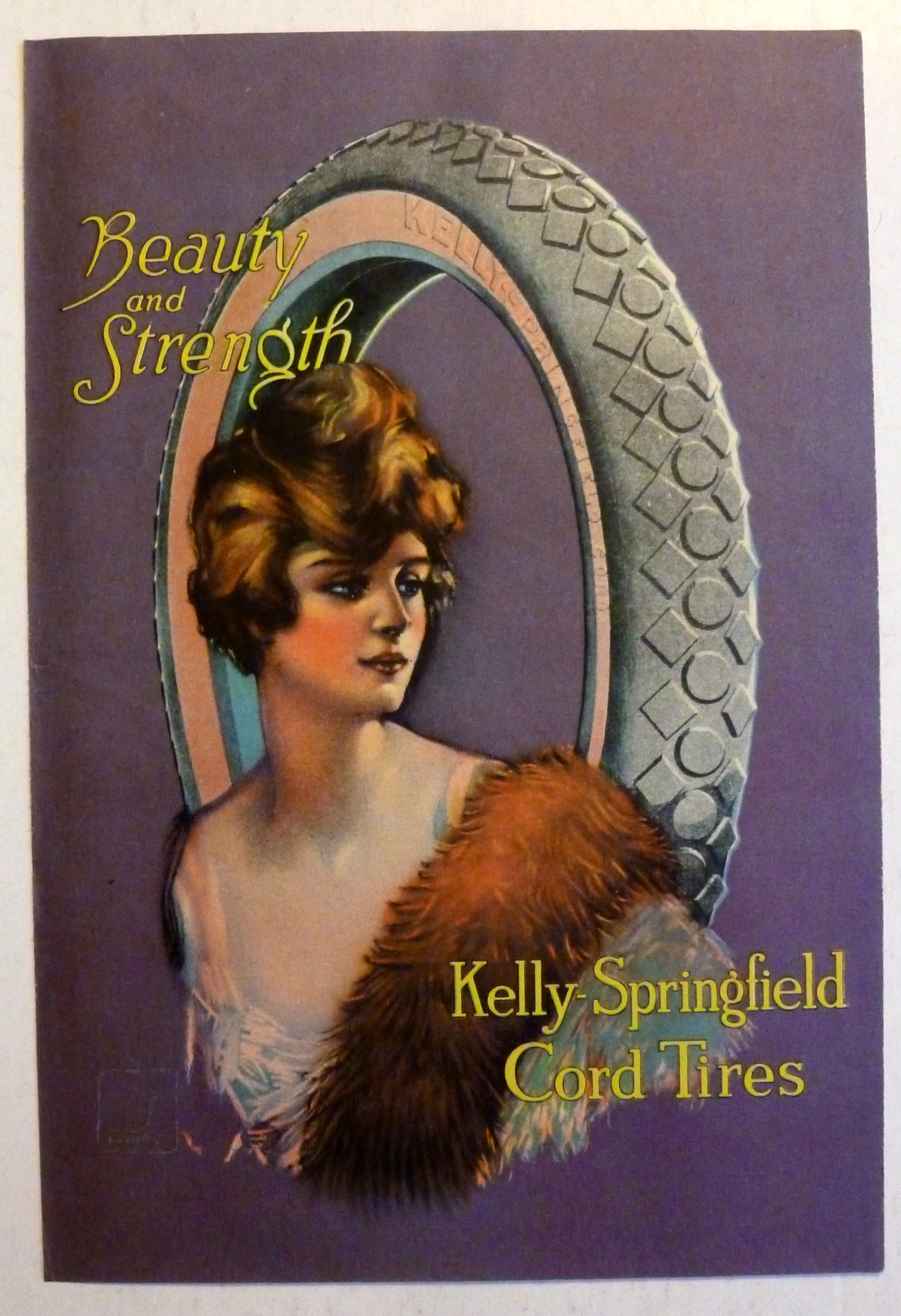 1919 Kelly Springfield Cord Tires with Lovely Woman
