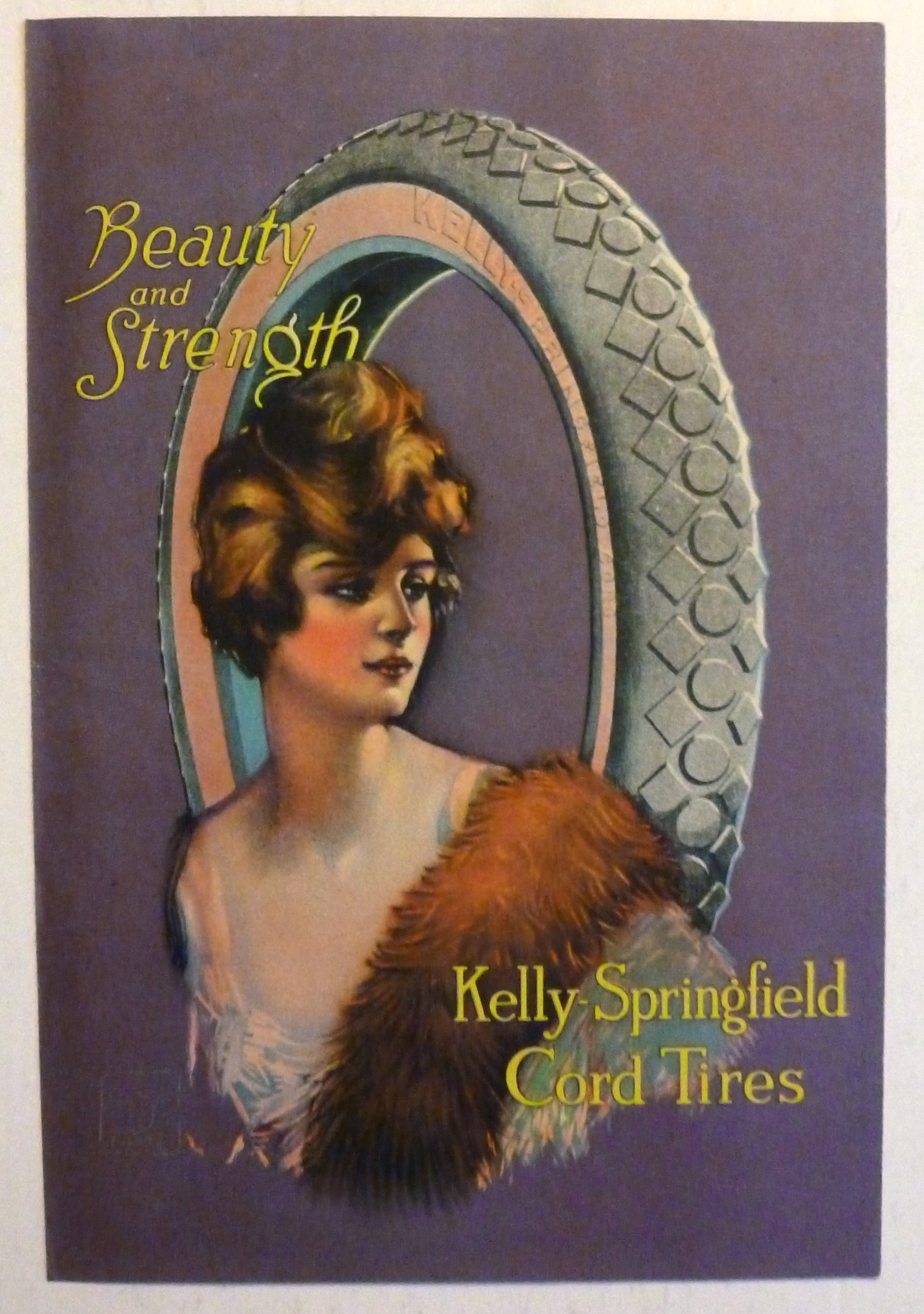 1919 Kelly Springfield Cord Tires with Lovely Woman