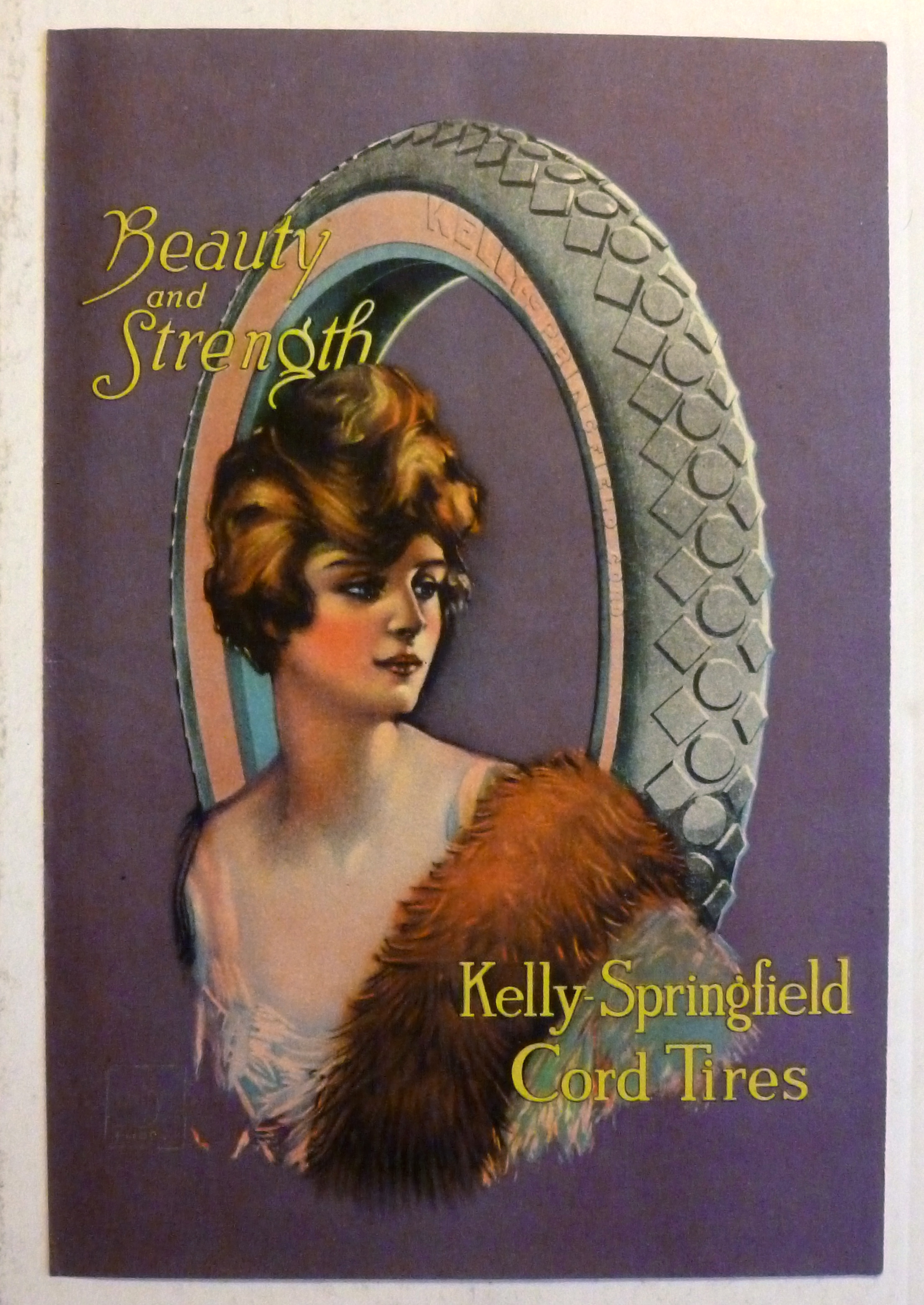 1919 Kelly Springfield Cord Tires with Lovely Woman