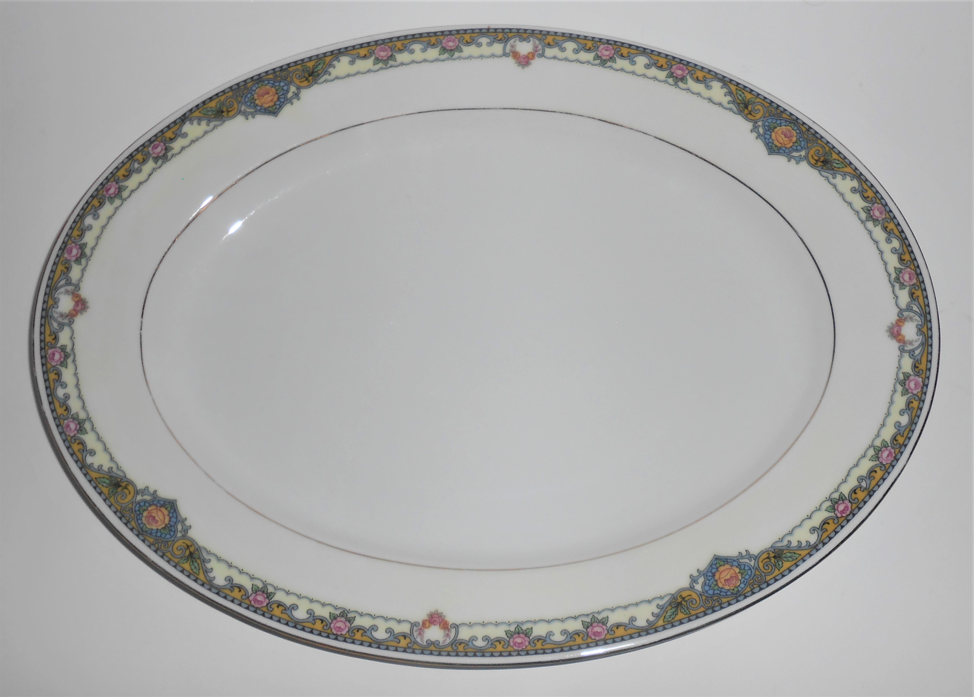 Eamag Porcelain China Bavaria EAM16 Yellow Band Pink Ro