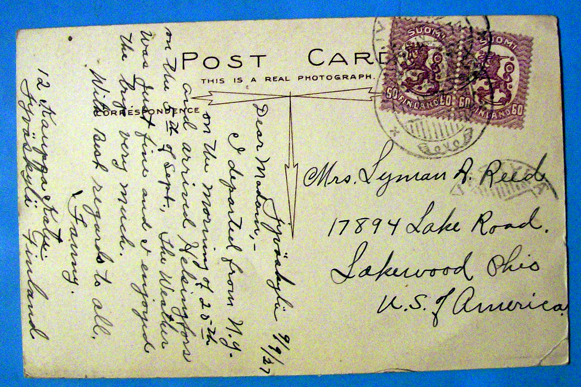 R.M.S. Aquitania Ship Postcard