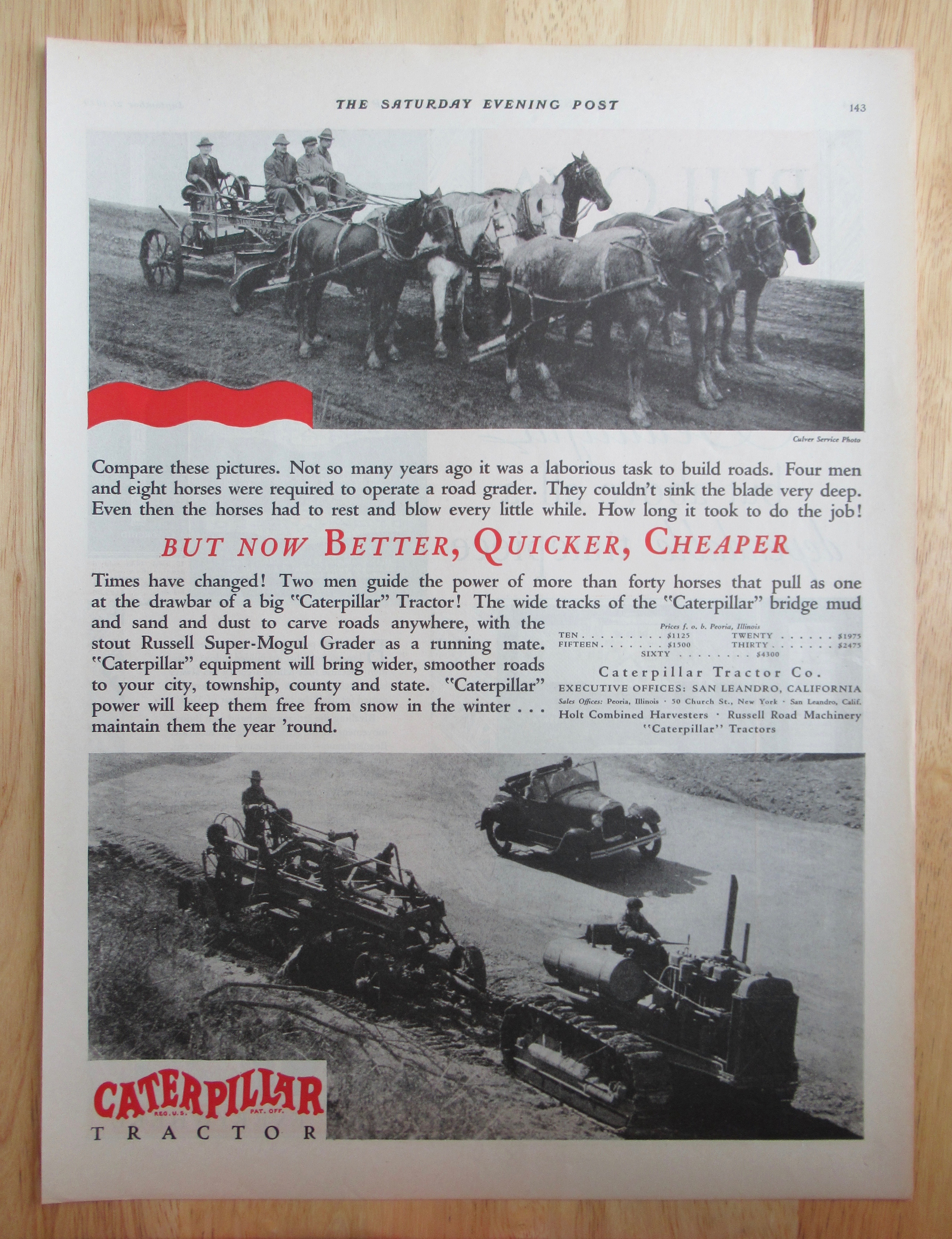 1929 Caterpillar Tractor with How Times Have Changed