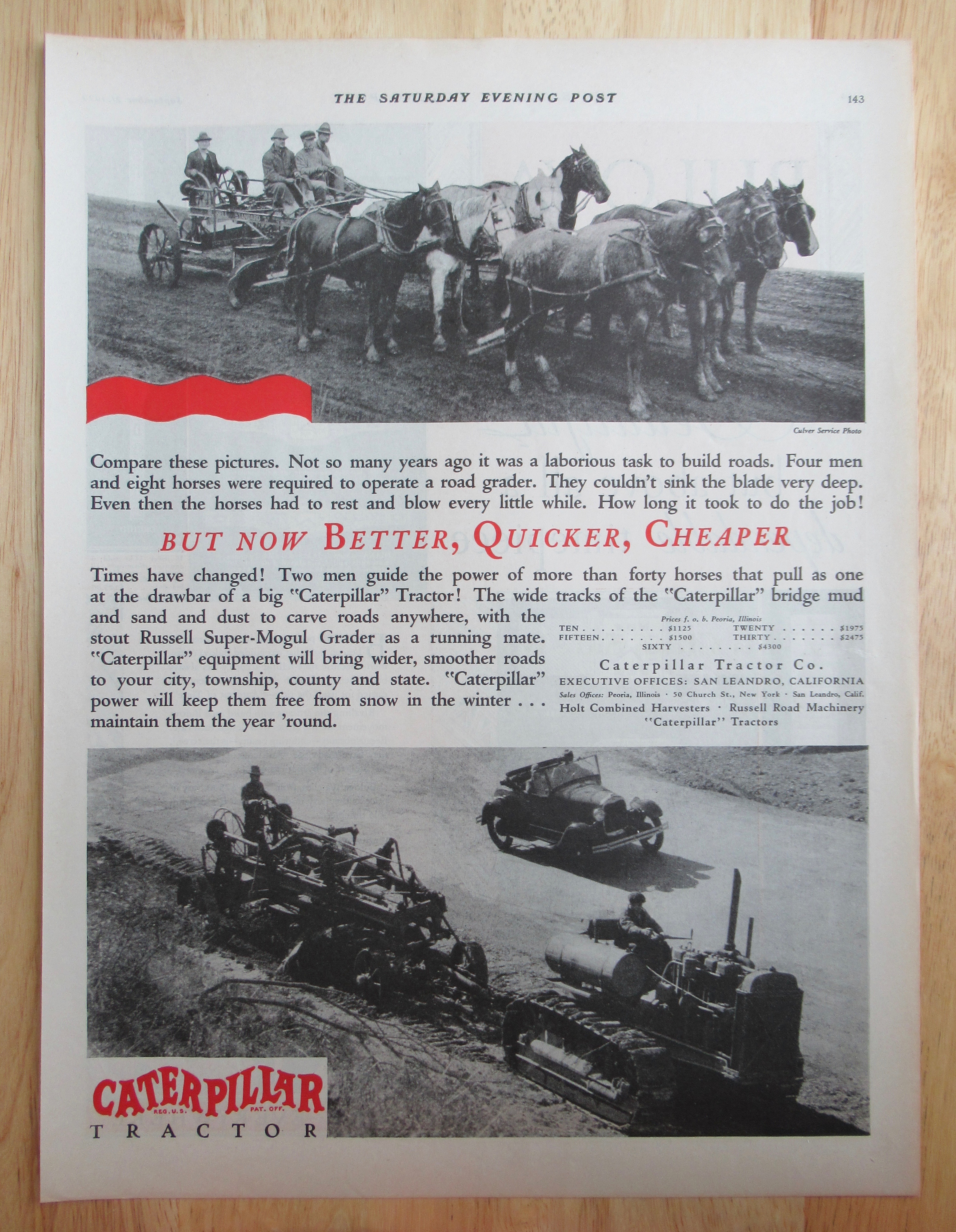 1929 Caterpillar Tractor with How Times Have Changed