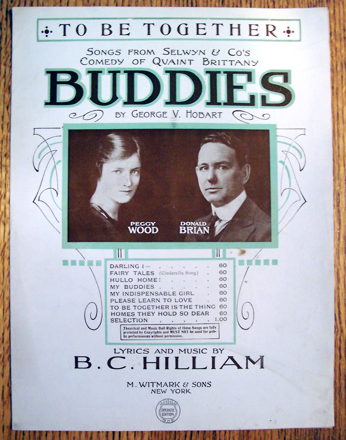 Sheet Music For 1919 To Be Together