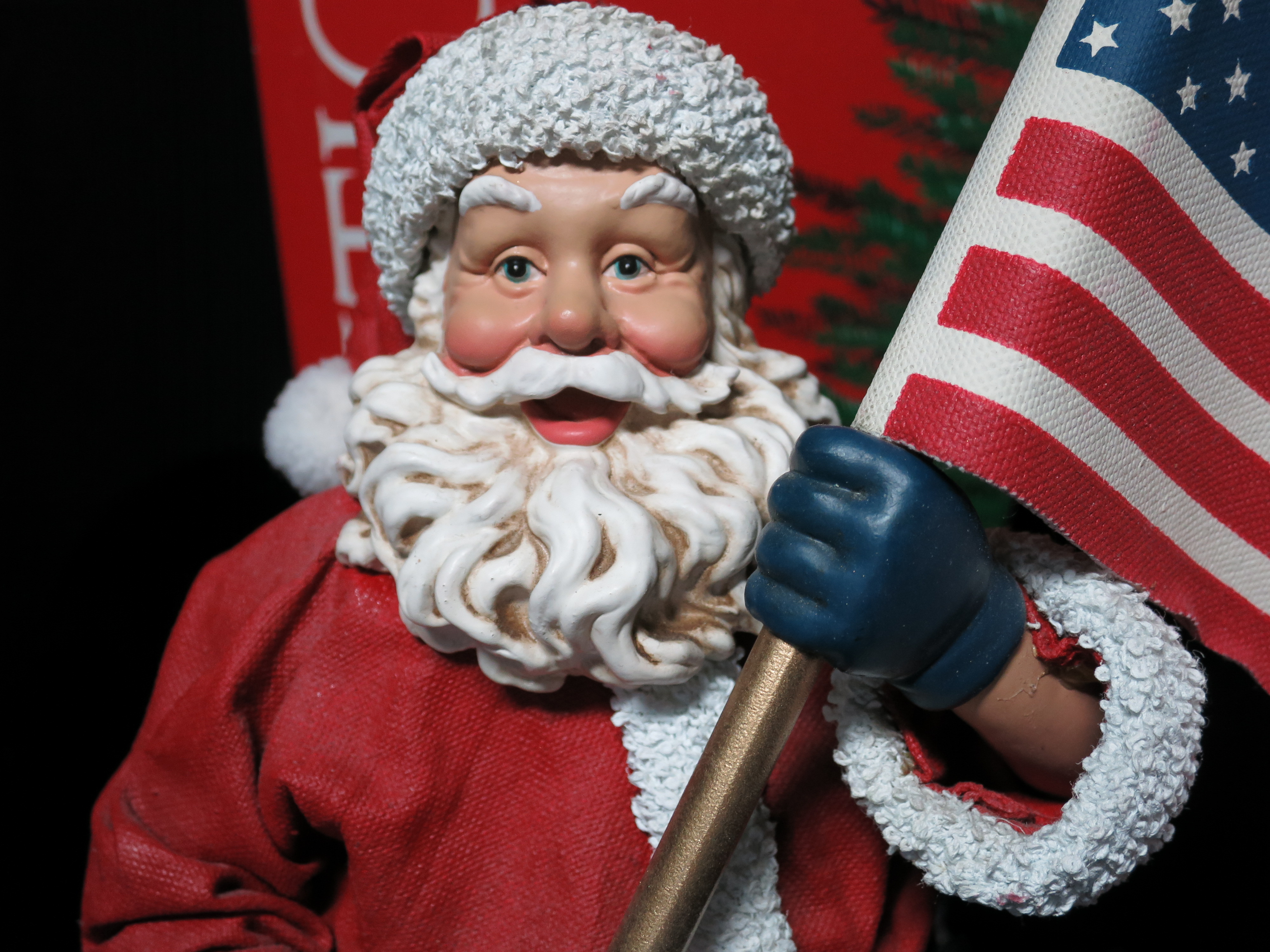 Clothtique God Bless America Santa 2001 Patriotic 12 in