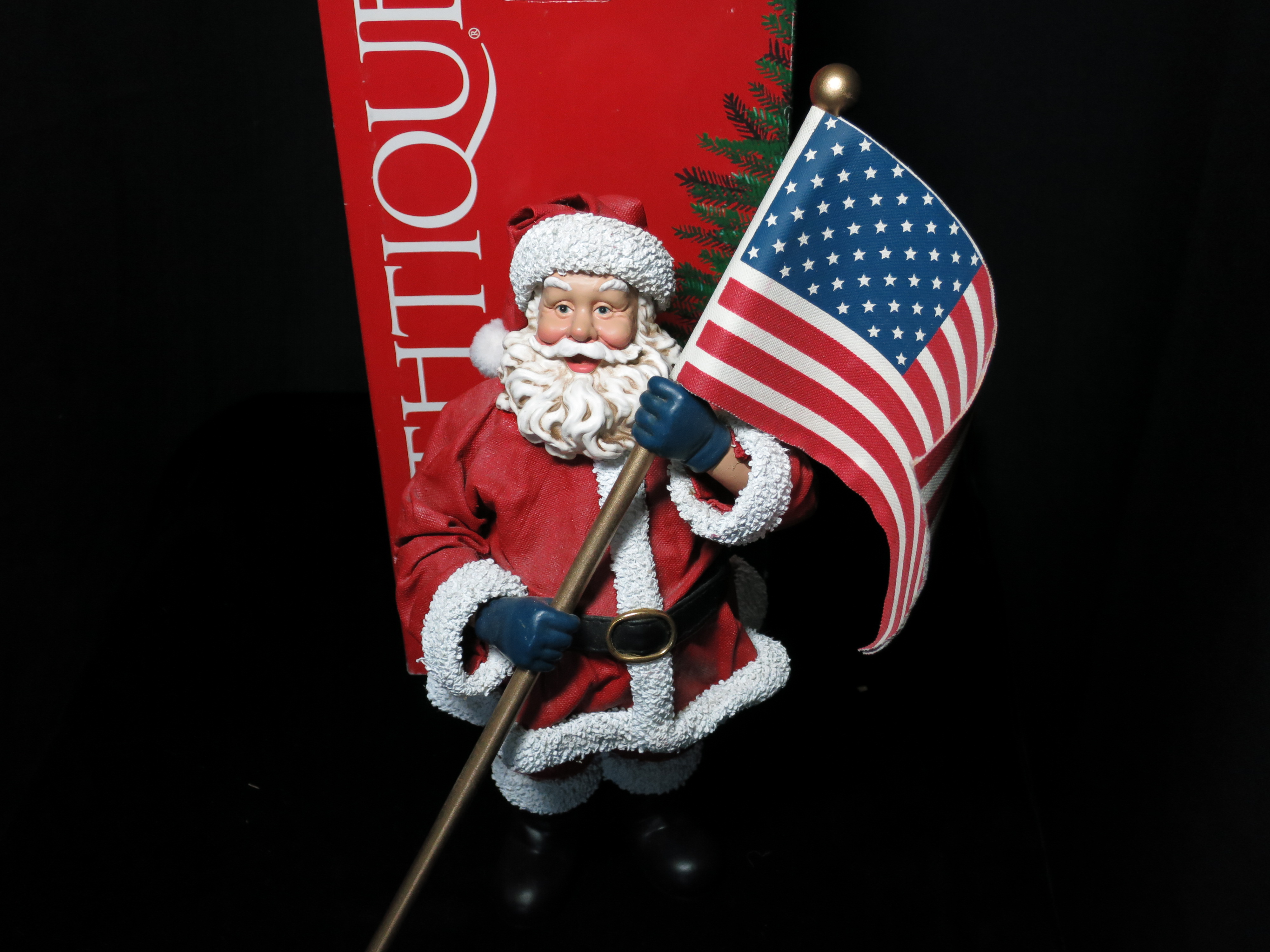 Clothtique God Bless America Santa 2001 Patriotic 12 in