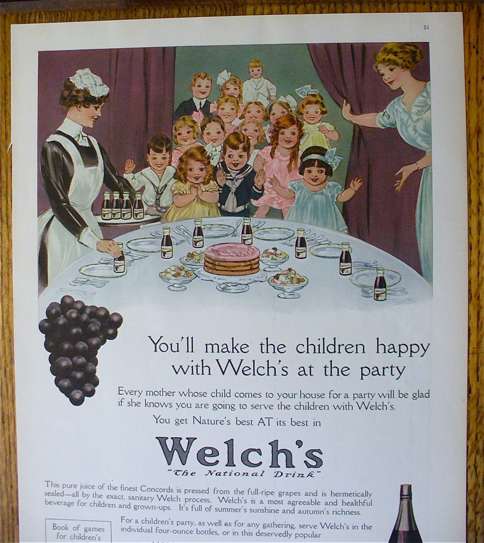 1914 Welch's Grape Juice with a Children's Party