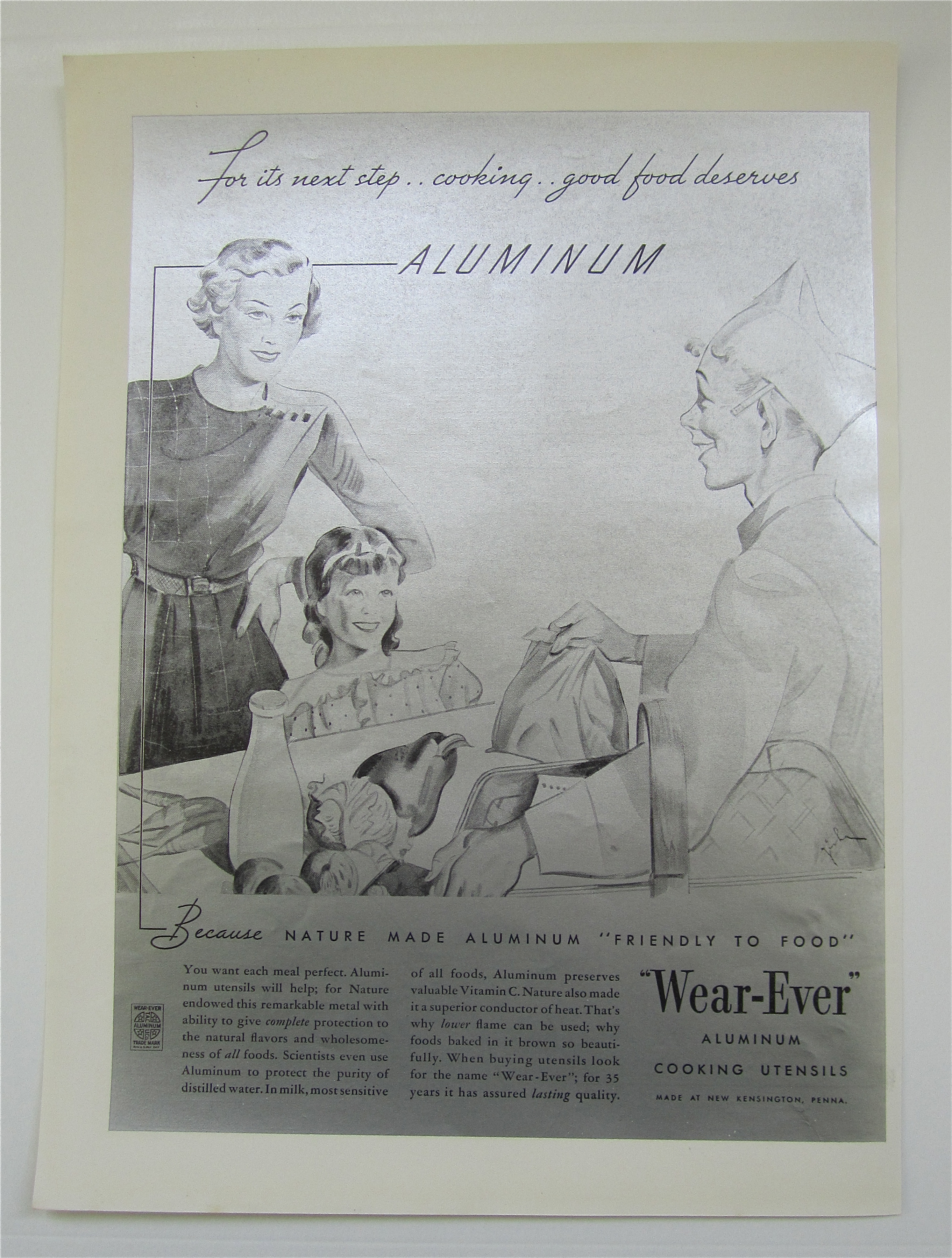 1936 Wear Ever Aluminum Cooking Utensils w Woman