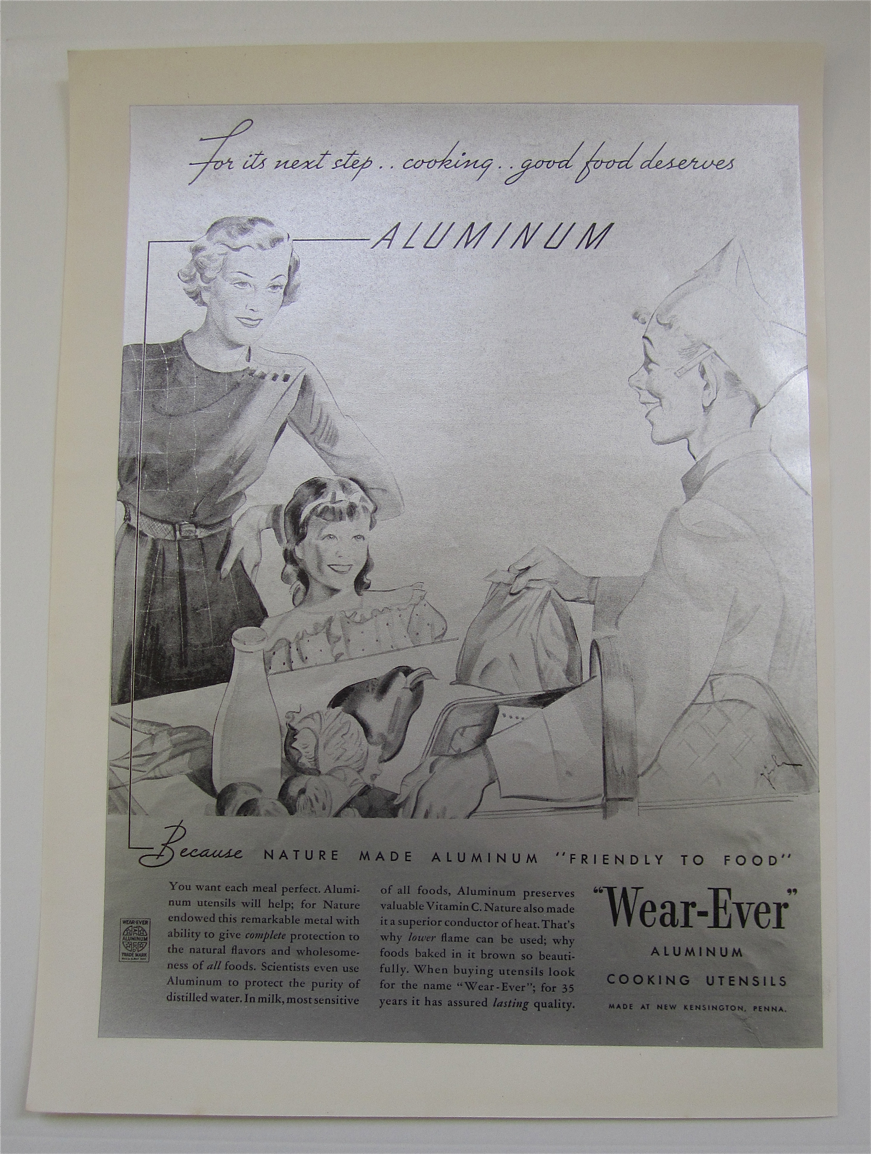 1936 Wear Ever Aluminum Cooking Utensils w Woman