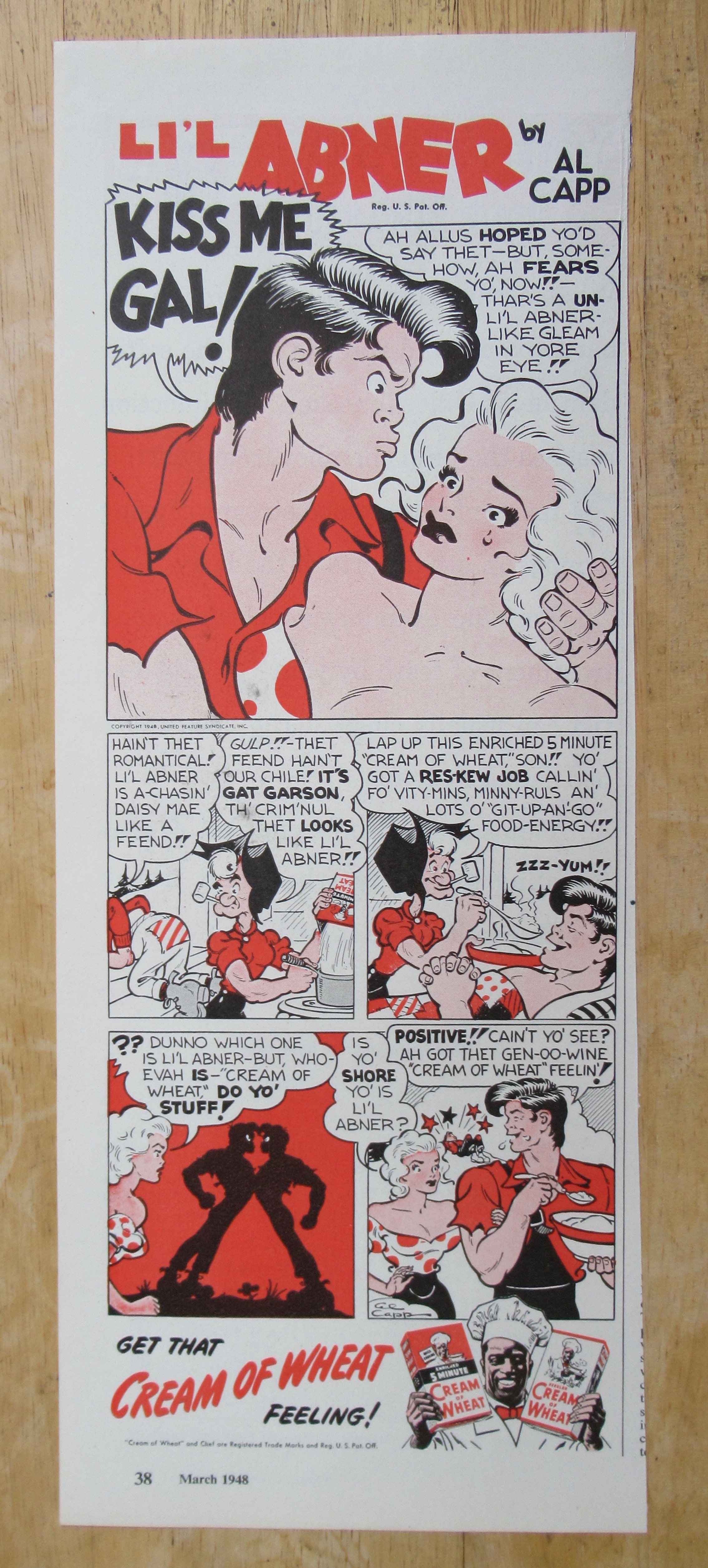 1948 Cream Of Wheat Cereal with Little Abner By Al Capp