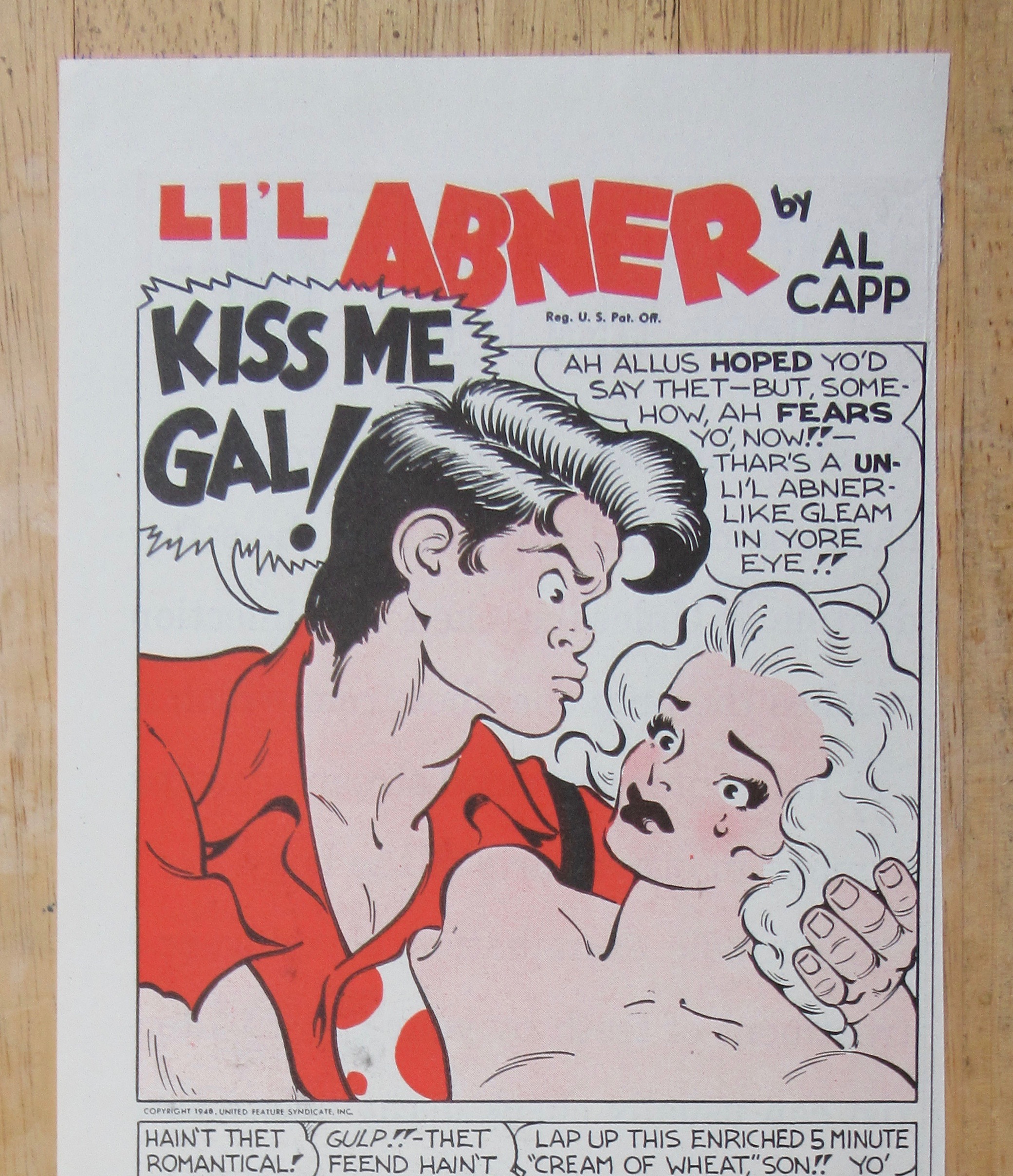 1948 Cream Of Wheat Cereal with Little Abner By Al Capp