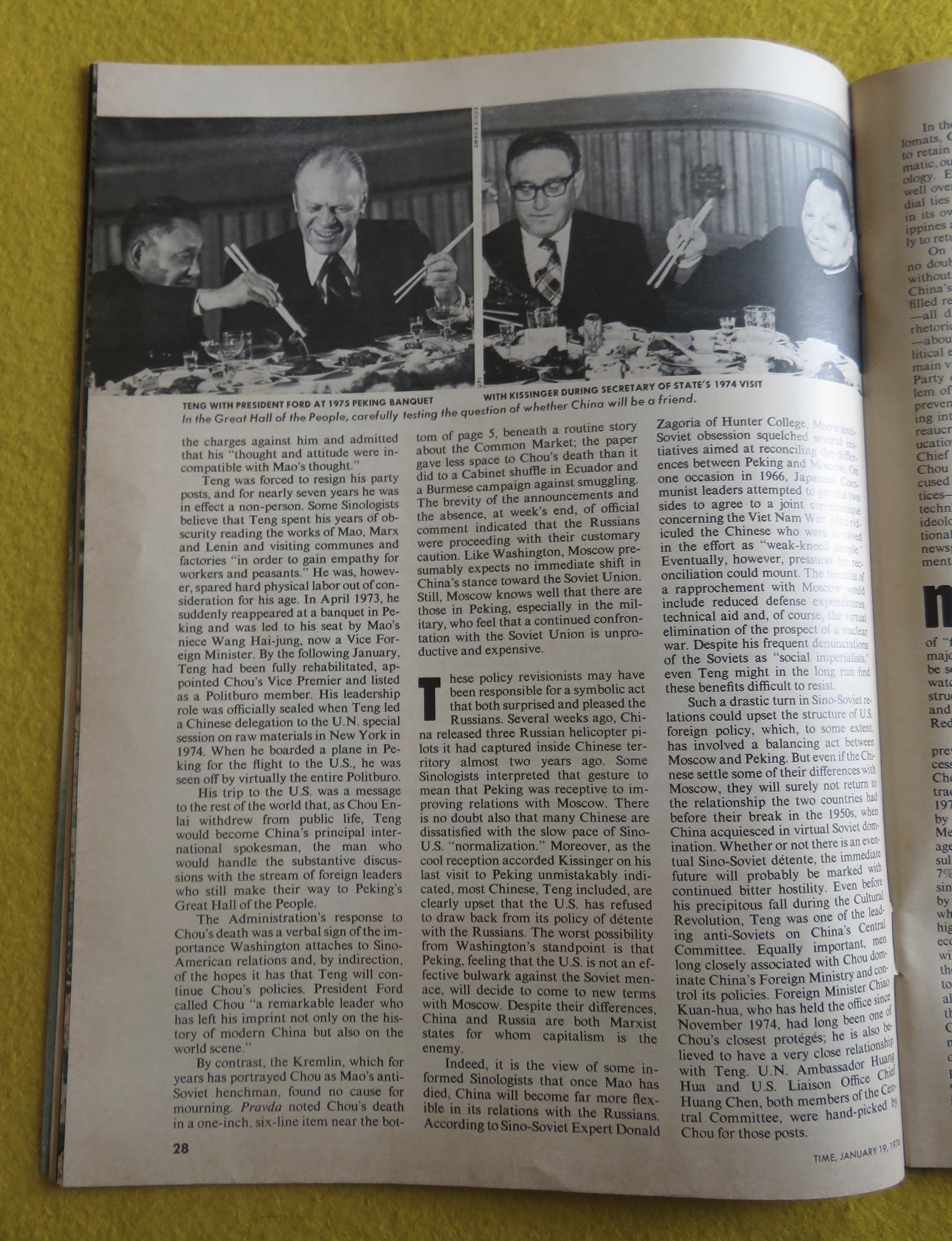 Time Magazine January 19, 1976 China: Friend Or Foe?