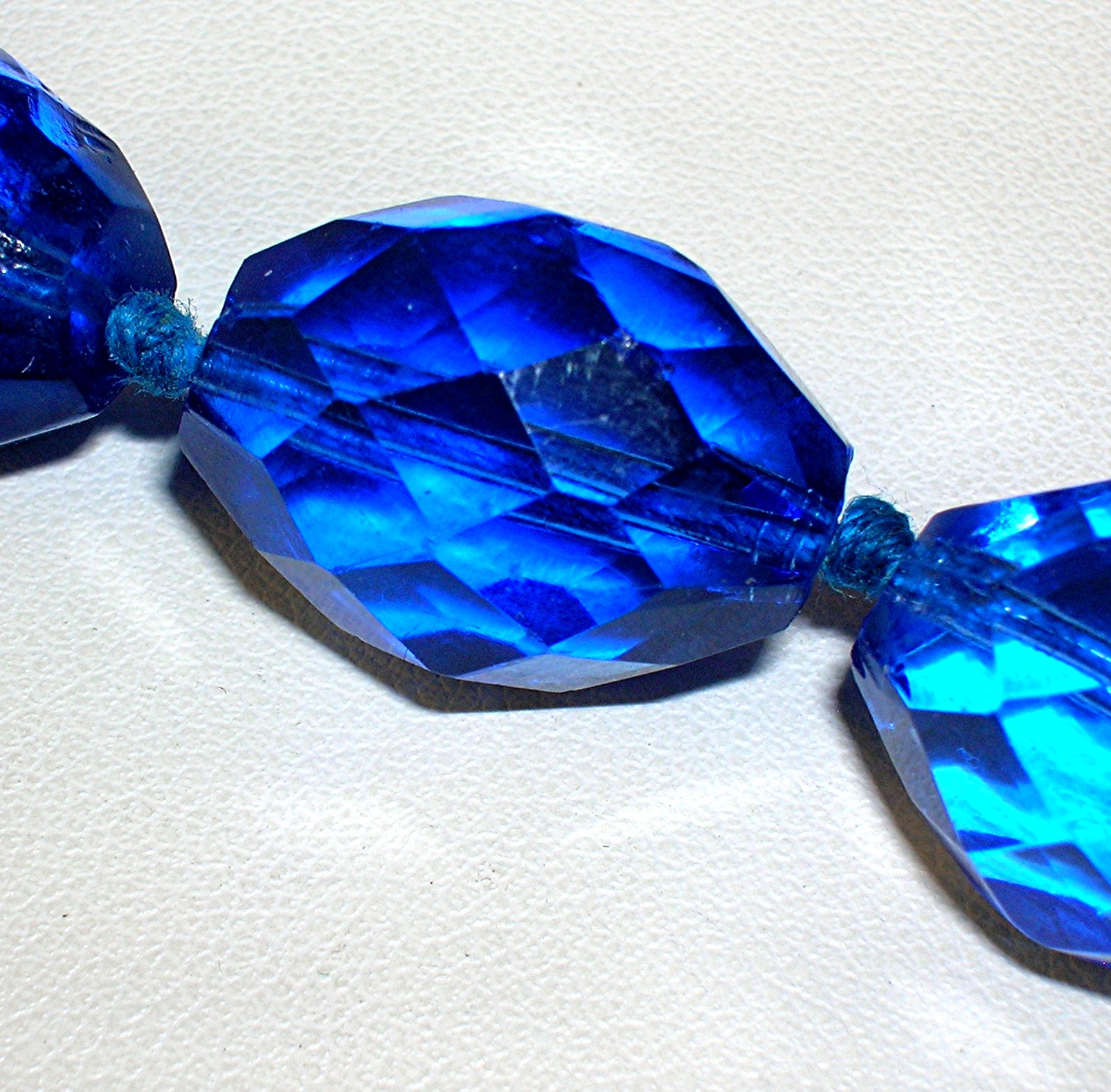 Sapphire Blue Glass Bead Necklace
