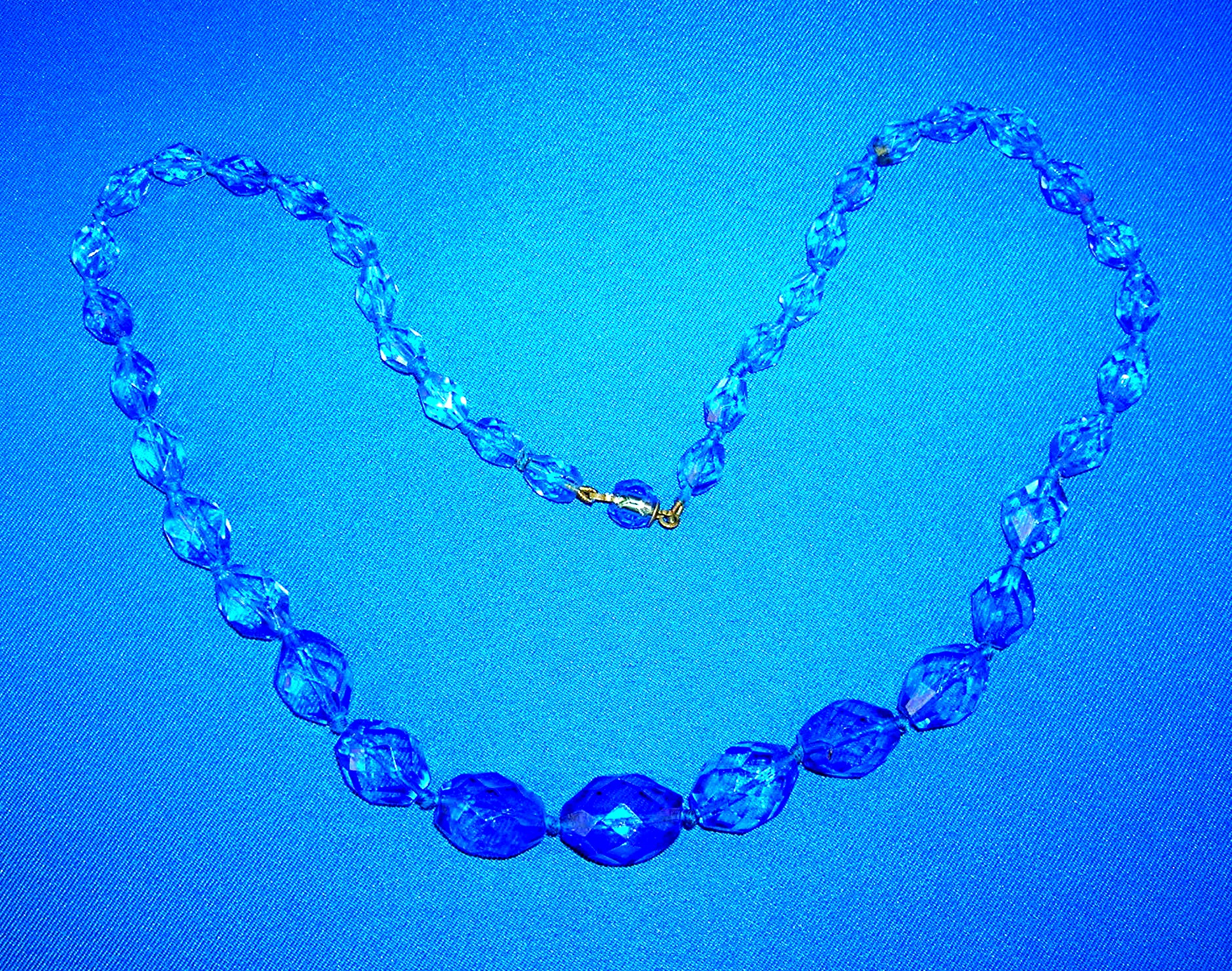 Sapphire Blue Glass Bead Necklace