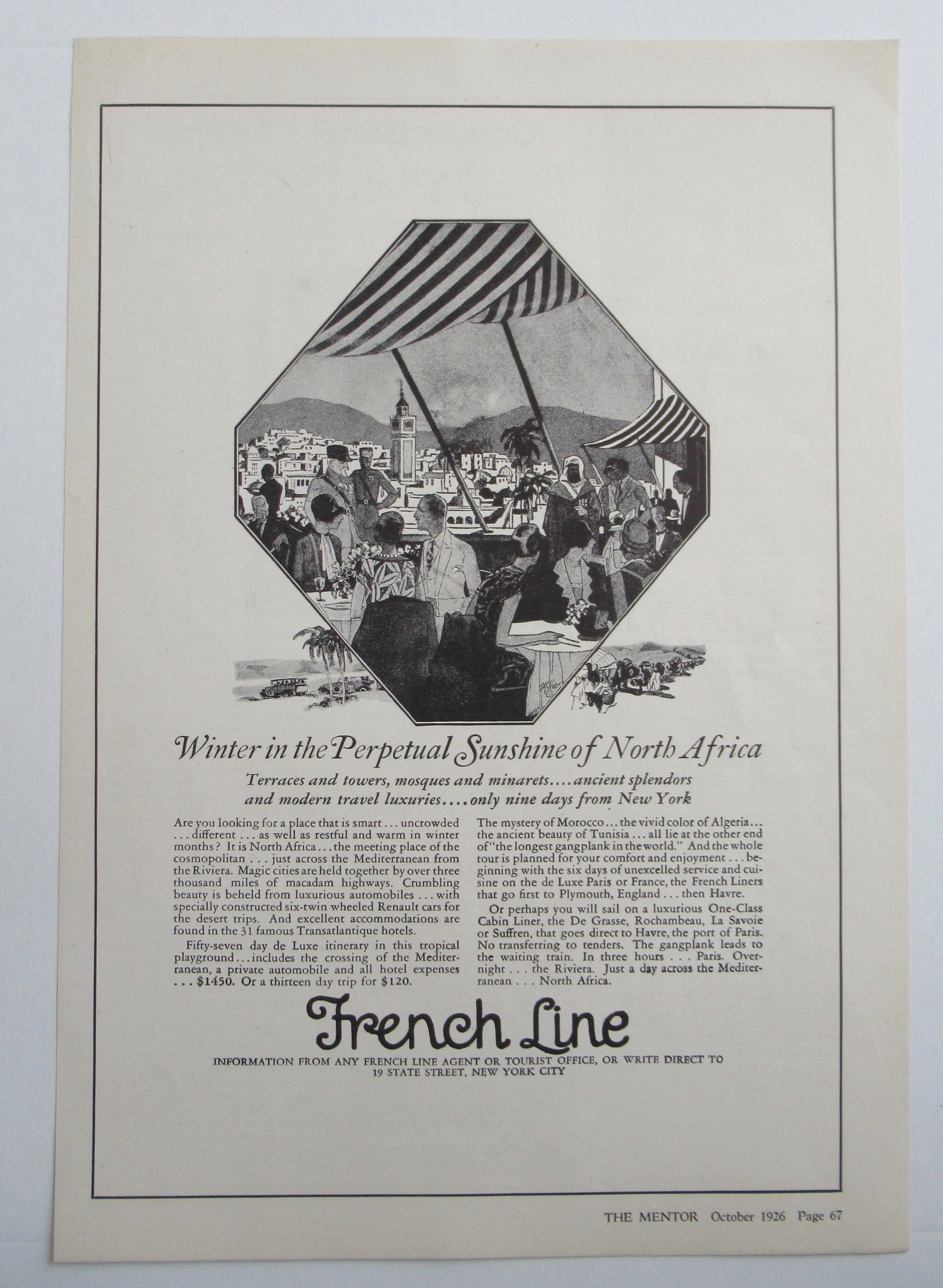 1926 French Line with Winter In The Sunshine