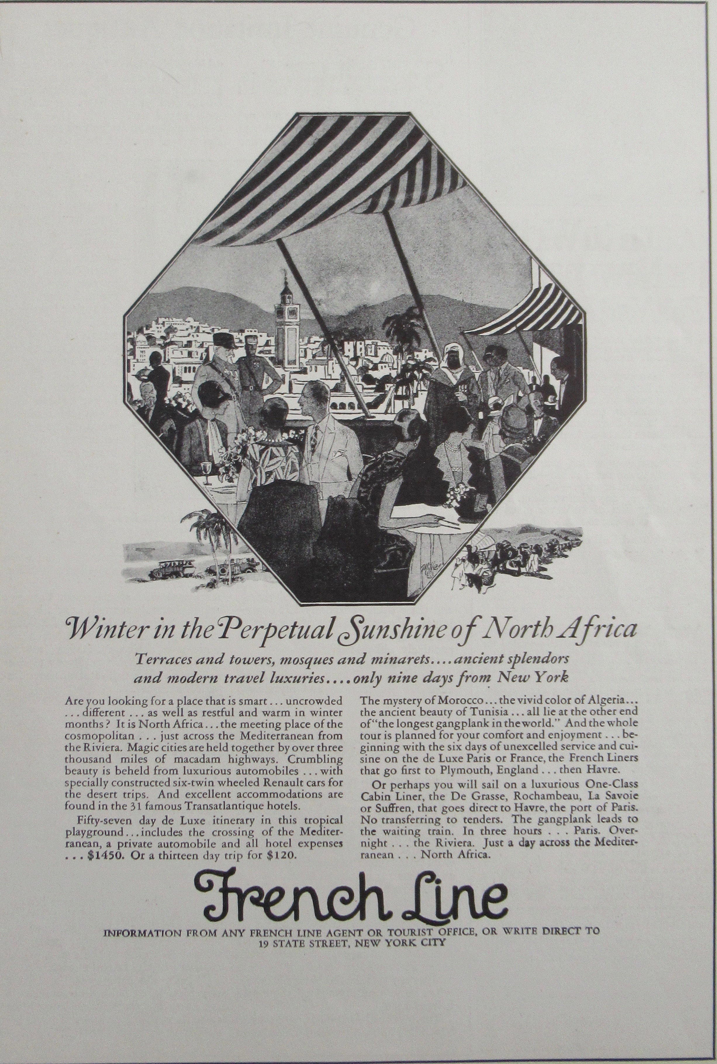 1926 French Line with Winter In The Sunshine