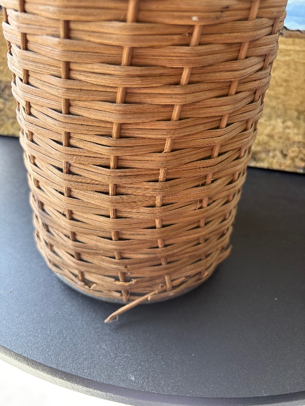 Antique Wicker Wrapped Bottle 15.5”