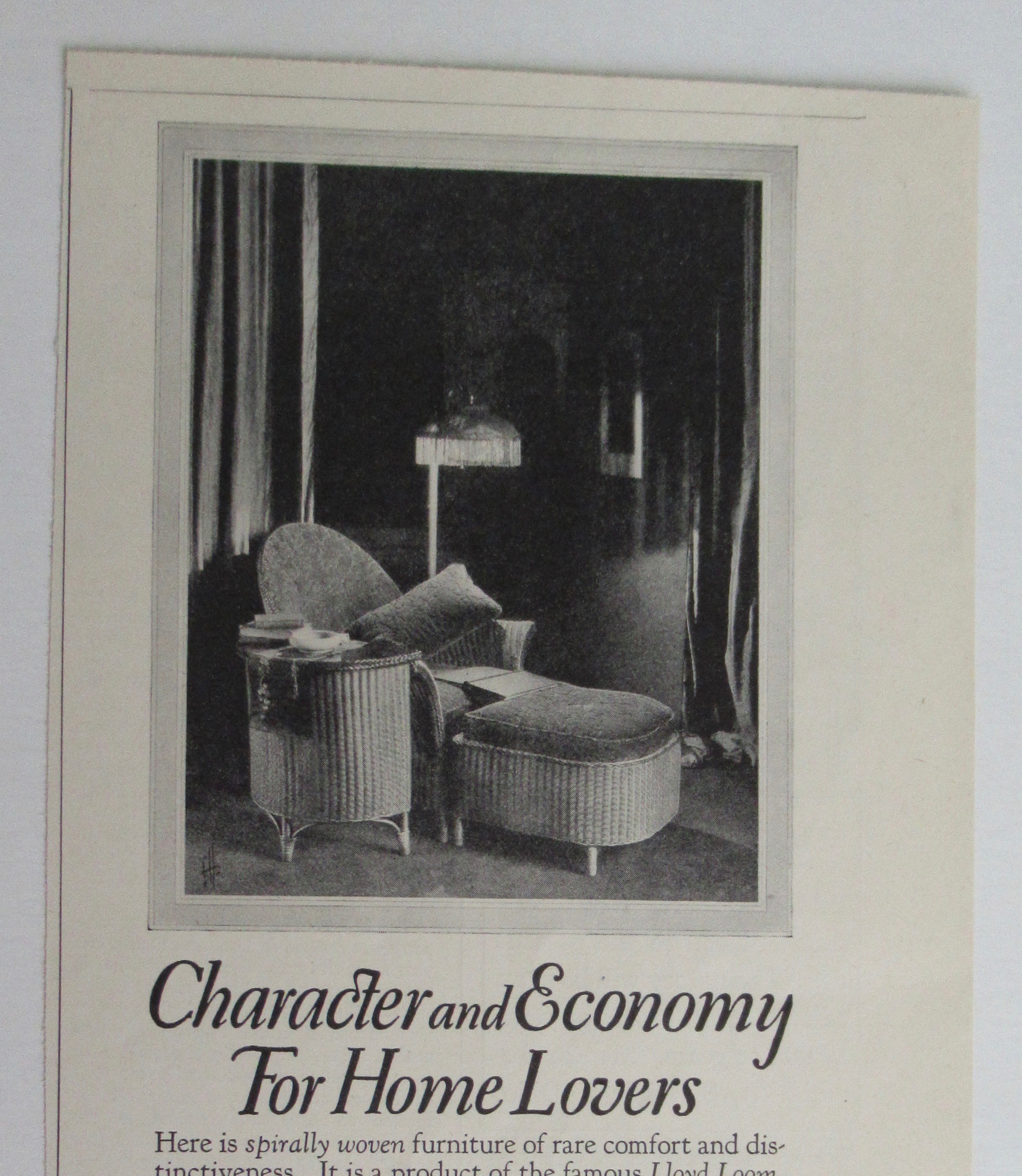 1926 Lloyd Furniture & Baby Carriages w/Chair & Ottoman