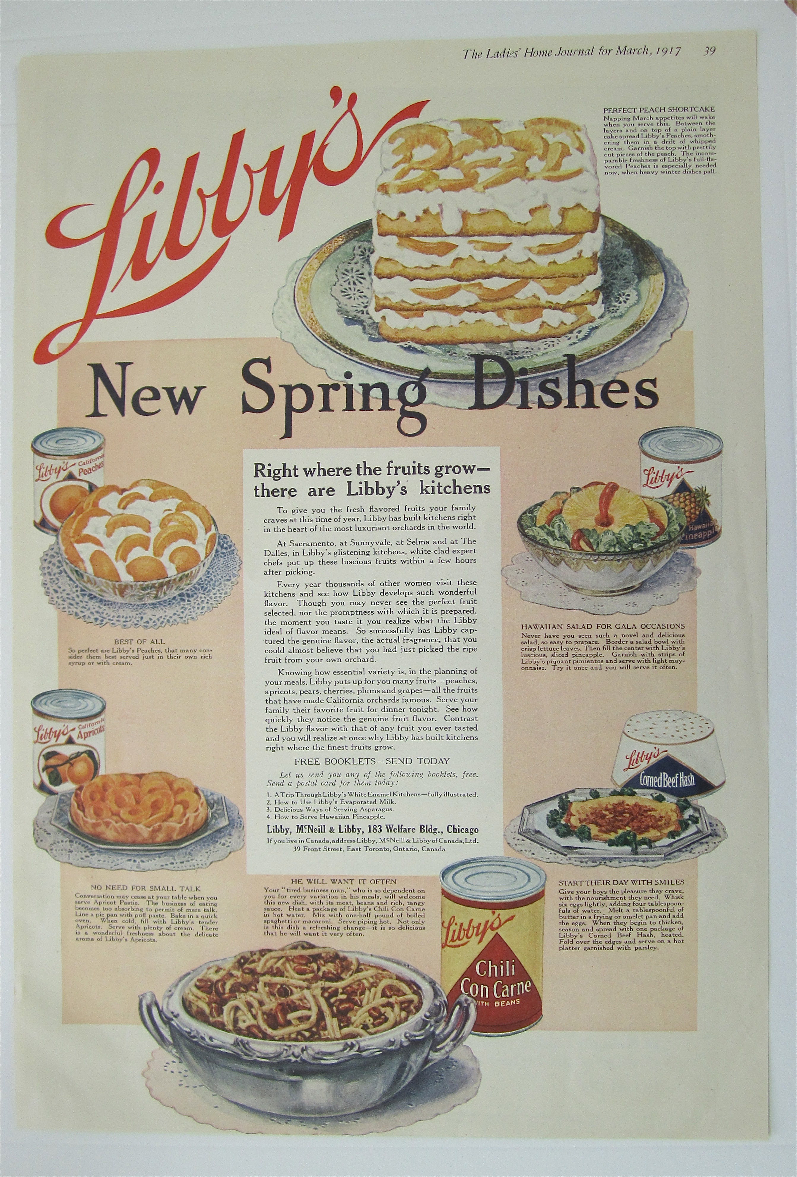 1917 Libby's Chili Con Carne with Spring Dishes