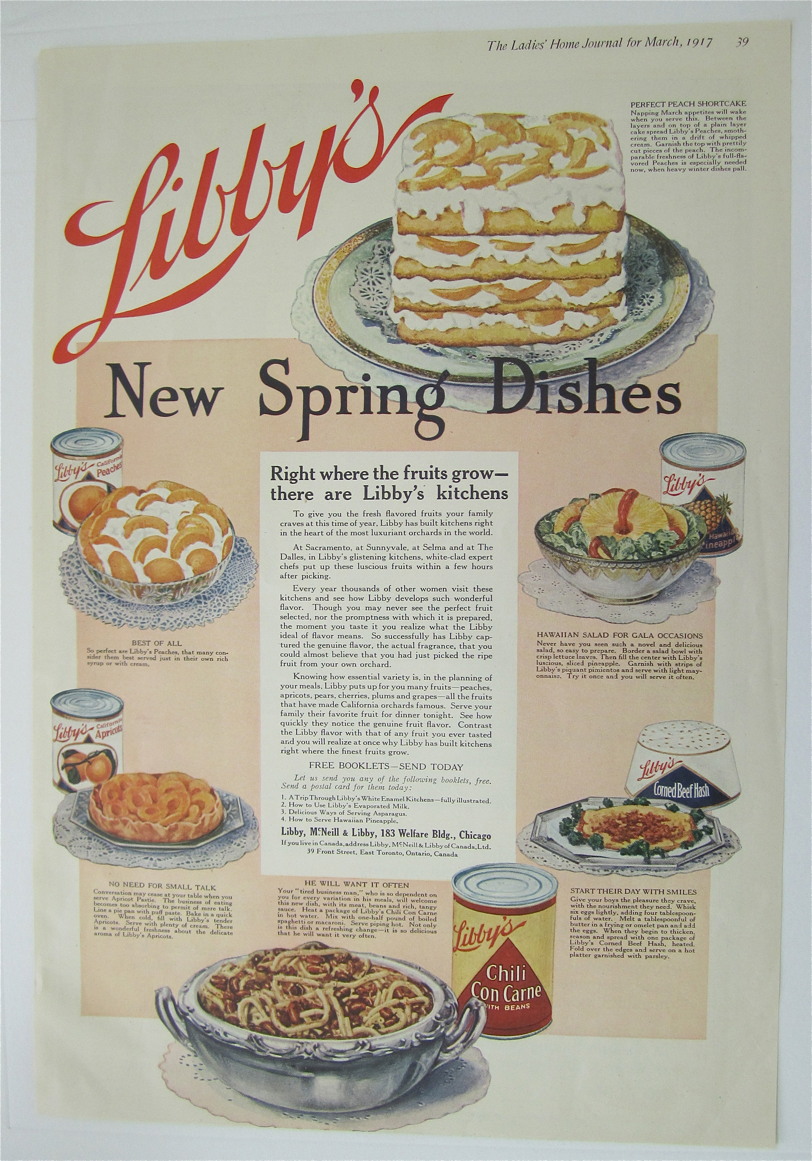1917 Libby's Chili Con Carne with Spring Dishes