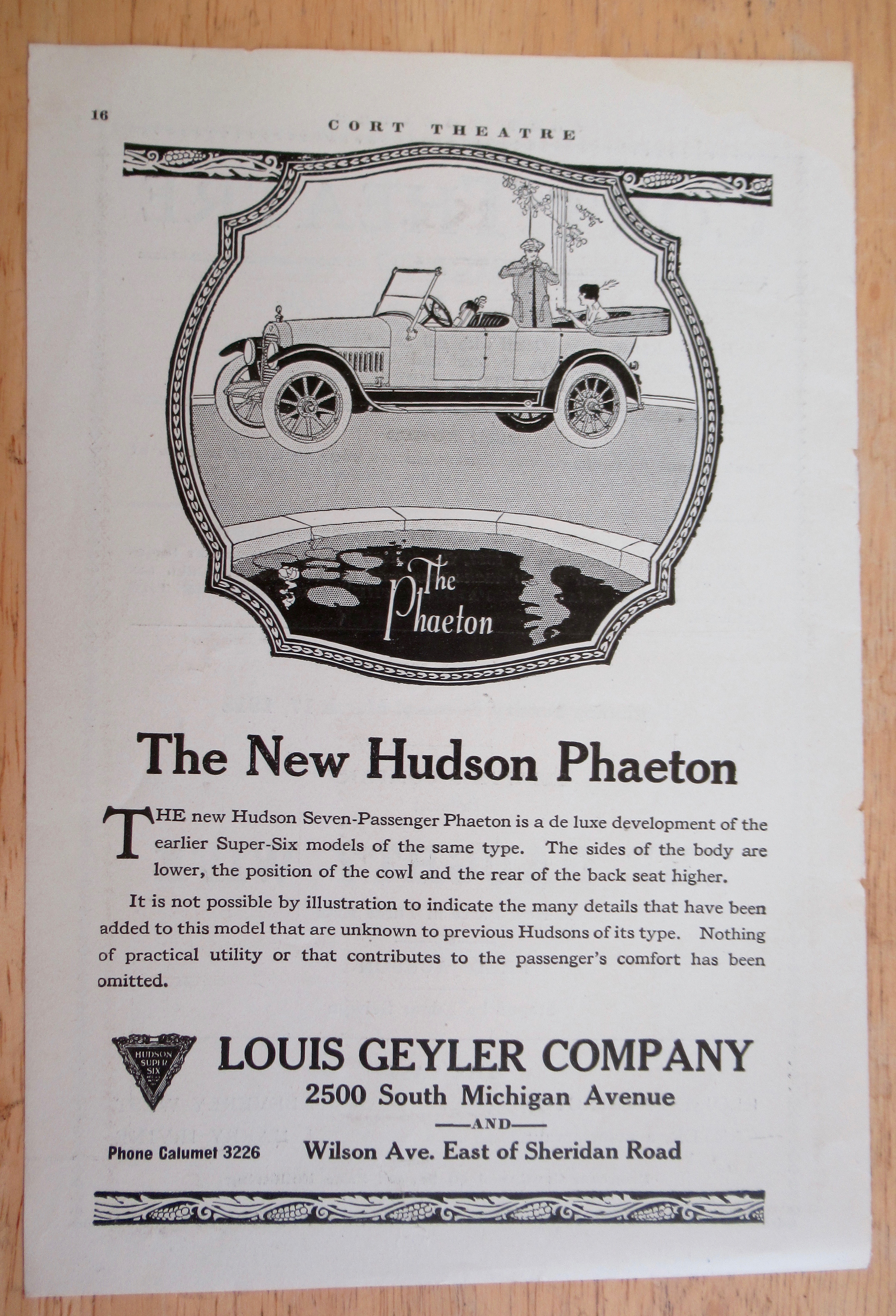 1918 Louis Geyler Company with New Hudson Phaeton