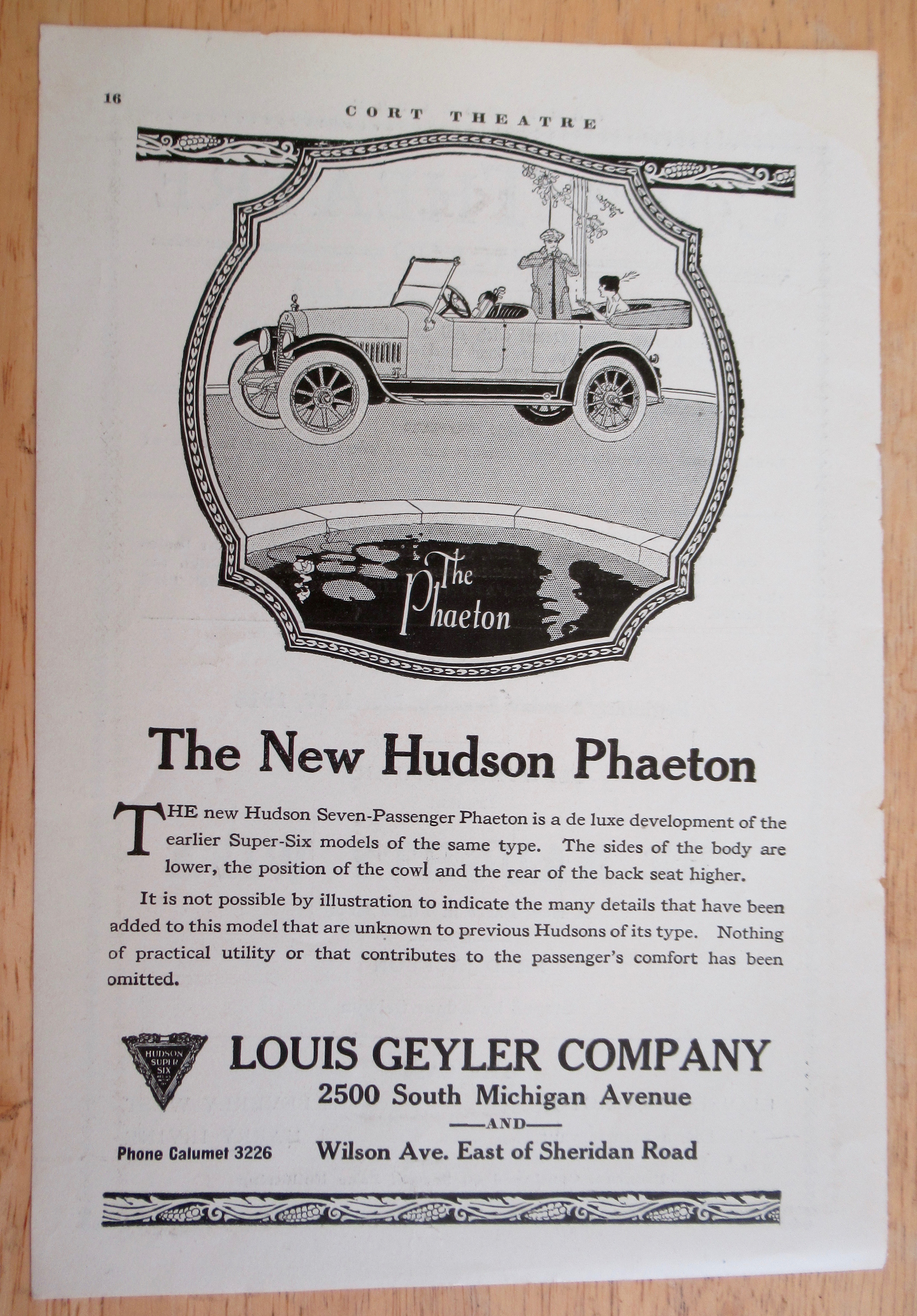 1918 Louis Geyler Company with New Hudson Phaeton