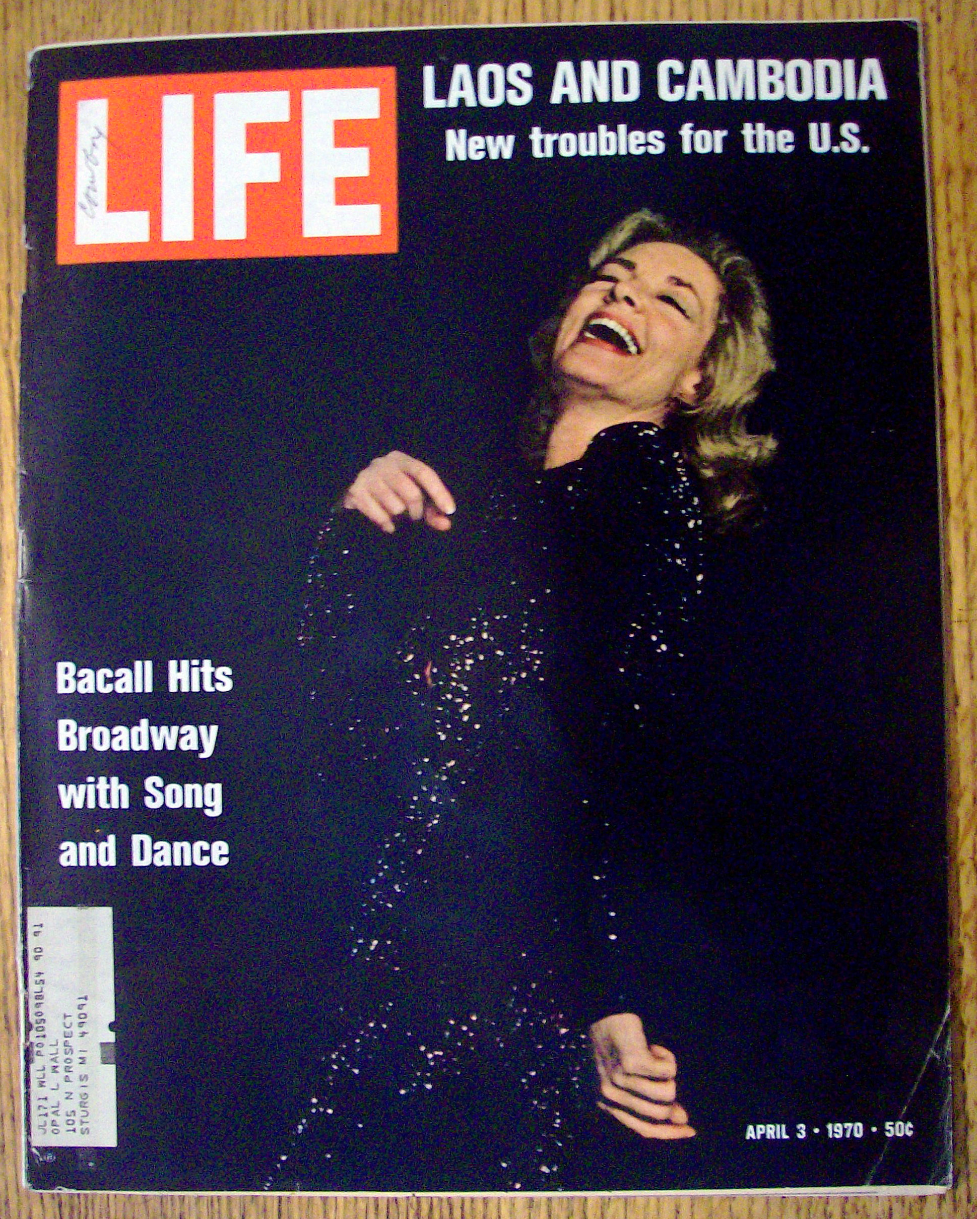 Life Magazine - April 3, 1970  - Lauren Bacall