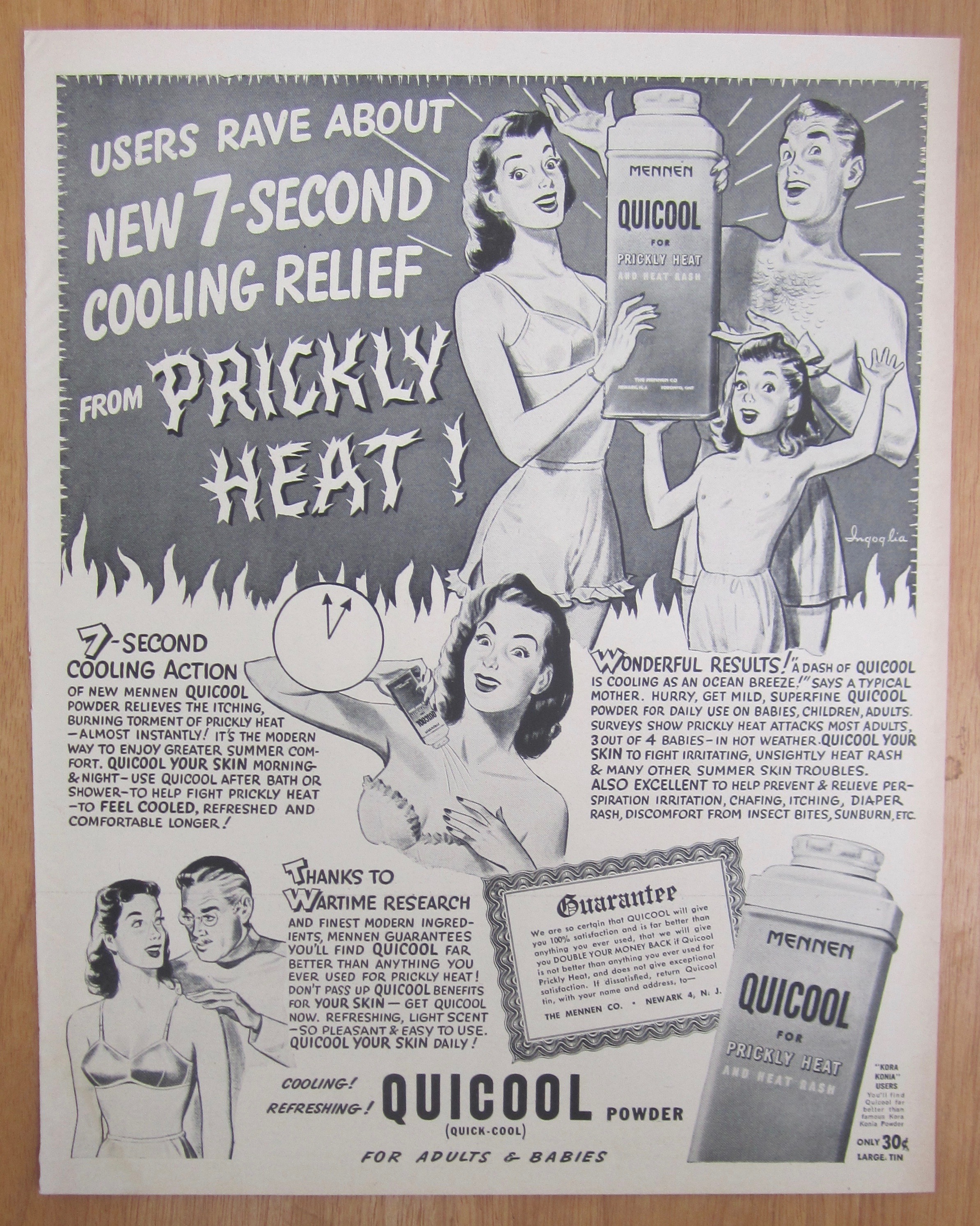 1946 Mennen Quicool Powder with Smiling Family