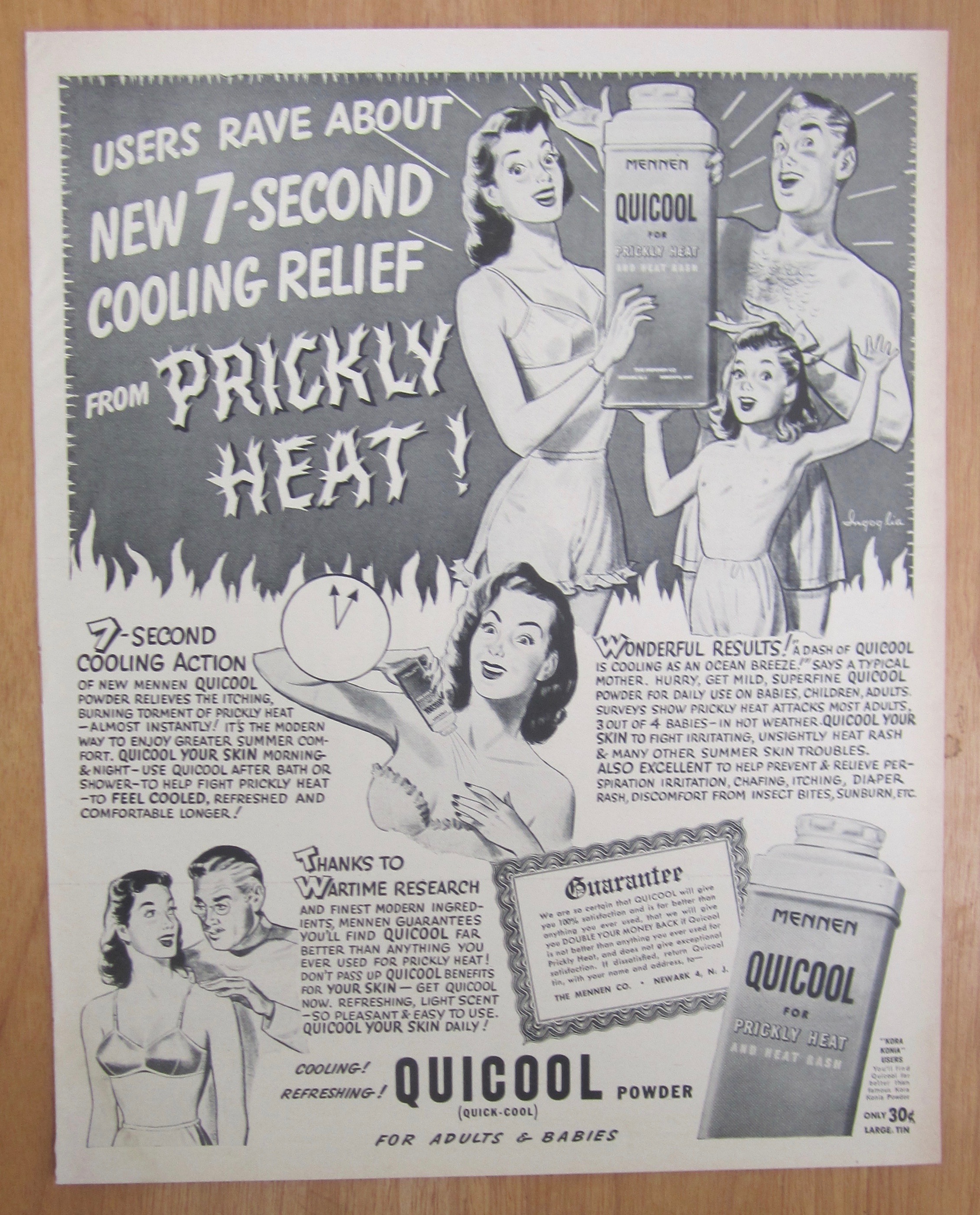 1946 Mennen Quicool Powder with Smiling Family