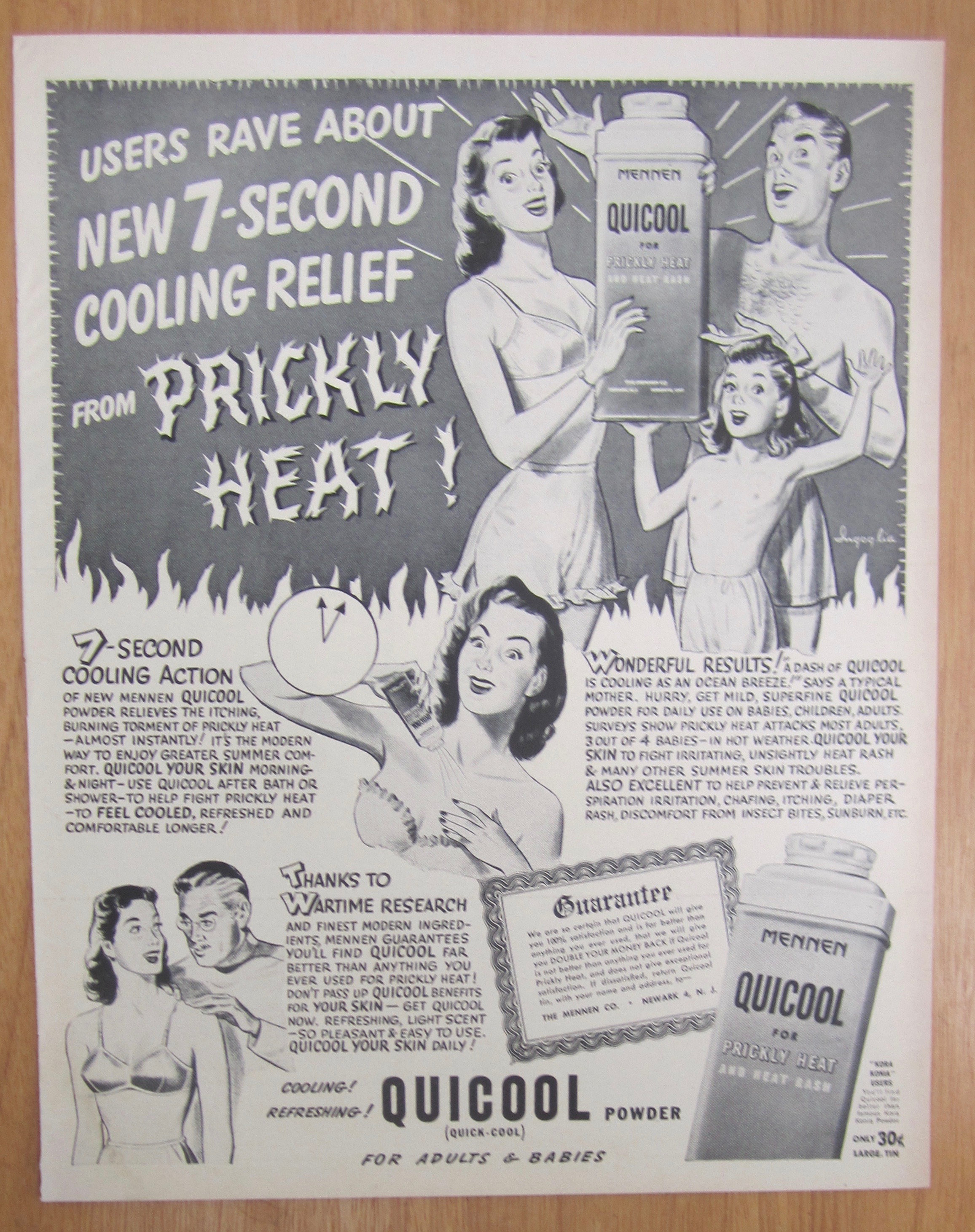 1946 Mennen Quicool Powder with Smiling Family