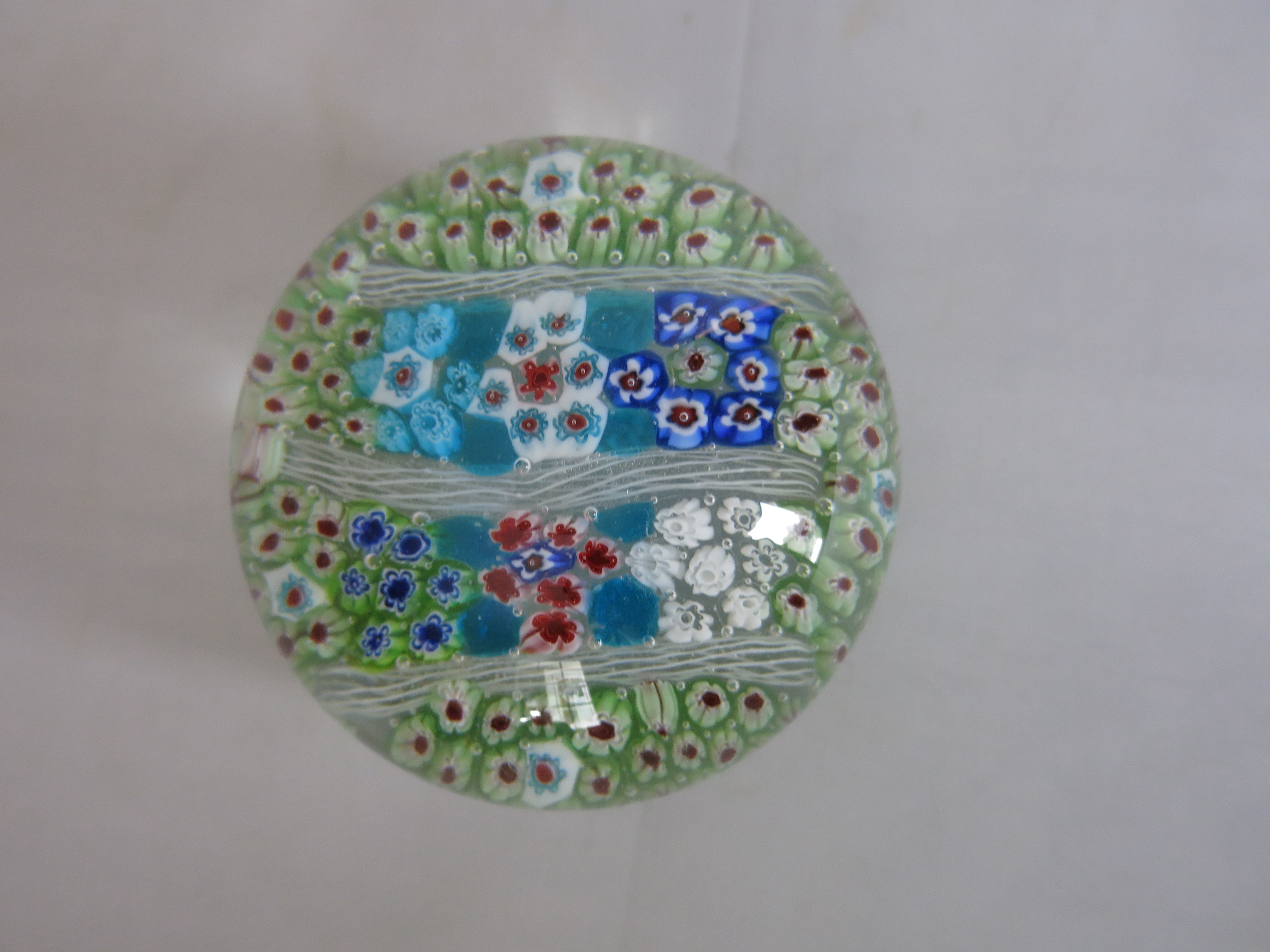 Vecchia Murano Italy Paperweight Flower Millefiori VR