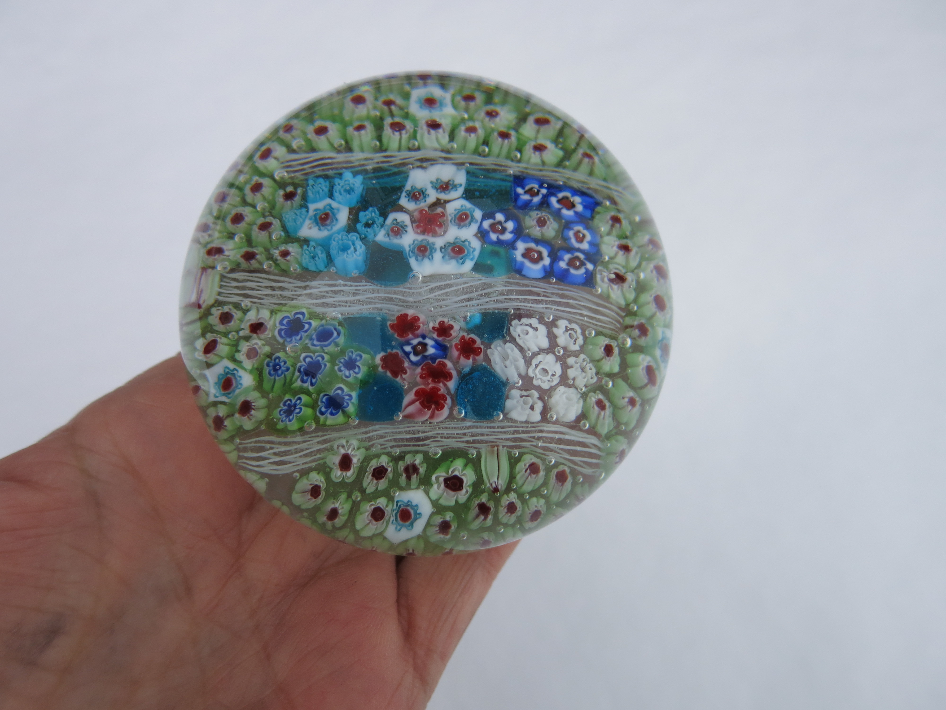Vecchia Murano Italy Paperweight Flower Millefiori VR