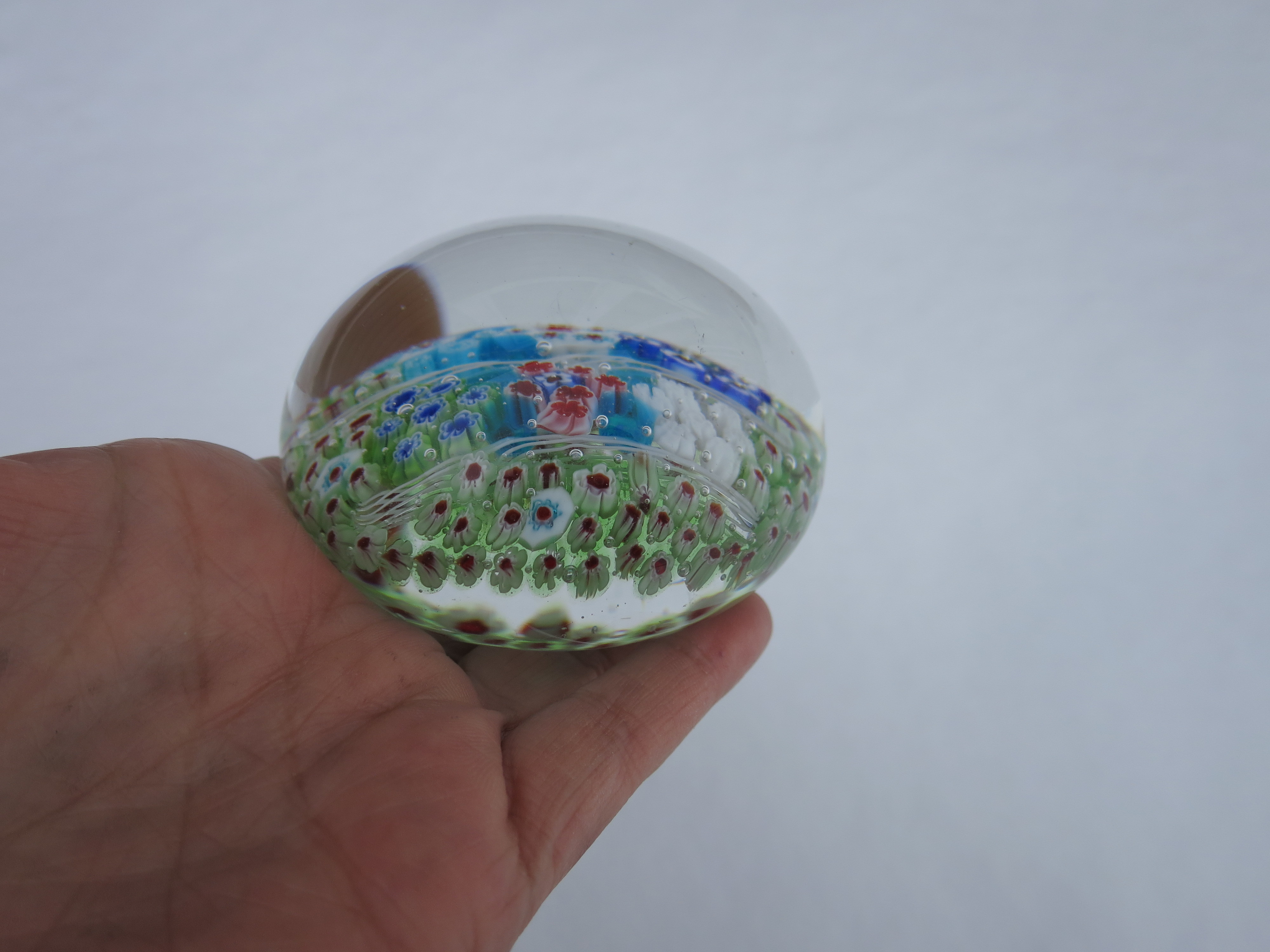 Vecchia Murano Italy Paperweight Flower Millefiori VR