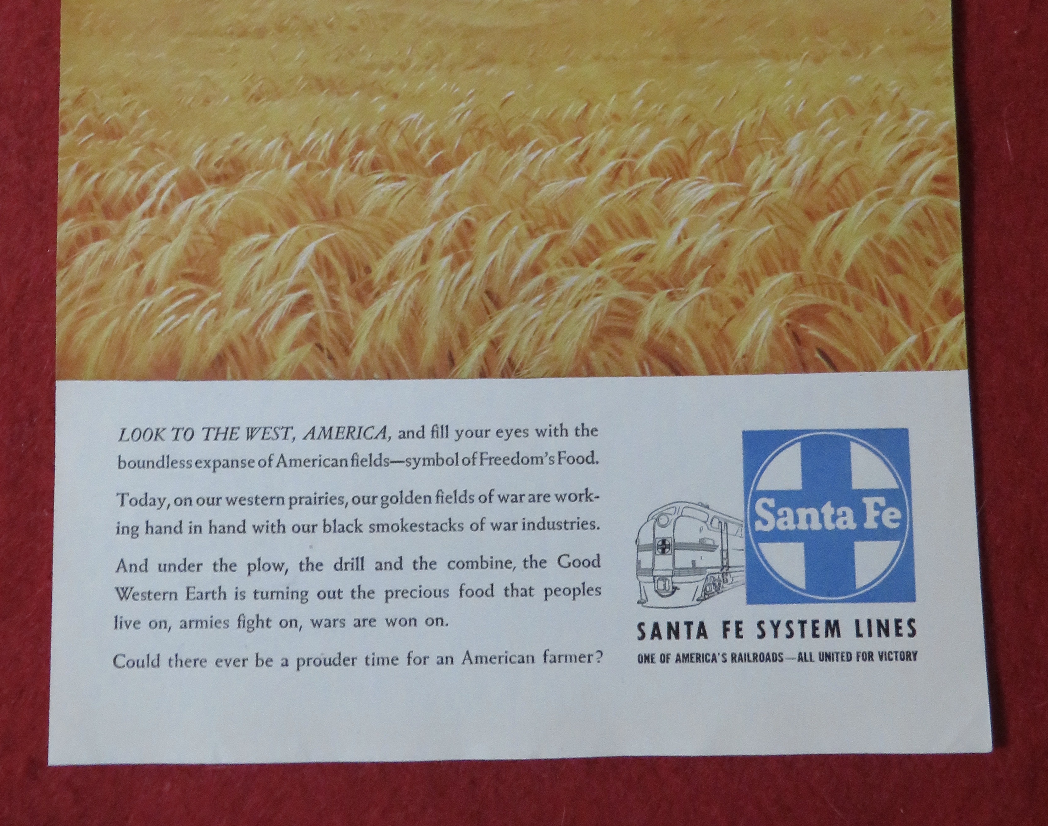 1944 Santa Fe System Lines with Western Fields