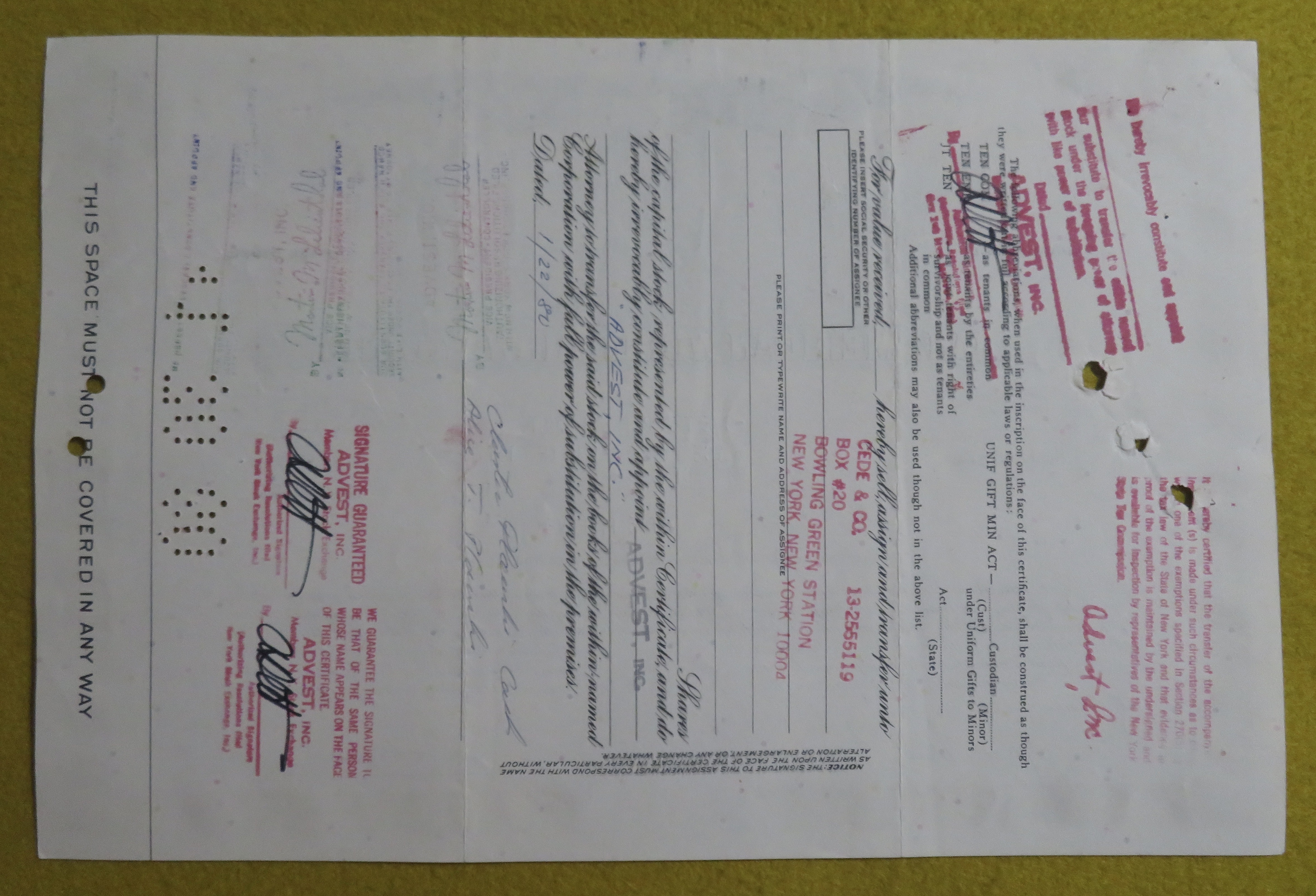 Stock Certificate October 24, 1967 Pan American Airways