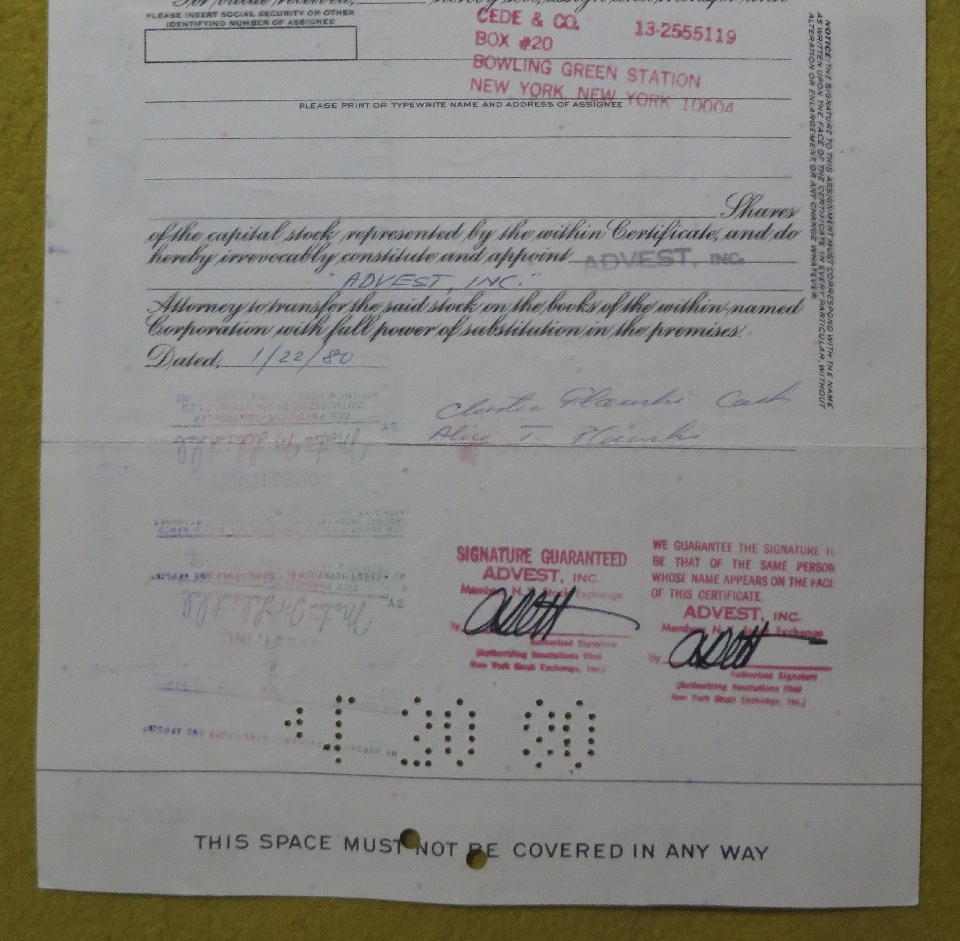 Stock Certificate October 24, 1967 Pan American Airways